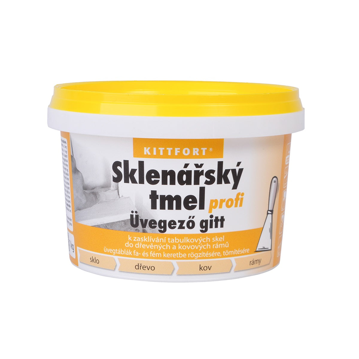 KITTFORT Sklenářský tmel profi do dřevěných a kovových rámů 1 kg