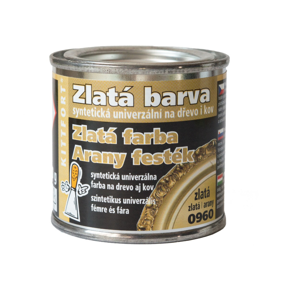 KITTFORT Syntetická univerzální barva na dřevo a kov - 0960 - Zlatá 80 g