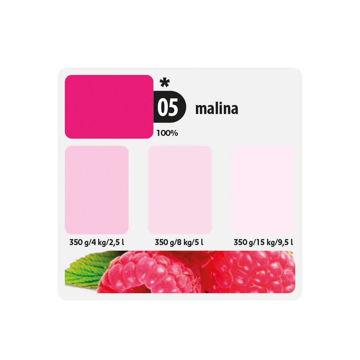 KITTFORT COLORLINE vodou ředitelná tónovací malířska barva 2v1 - 05 - Malina