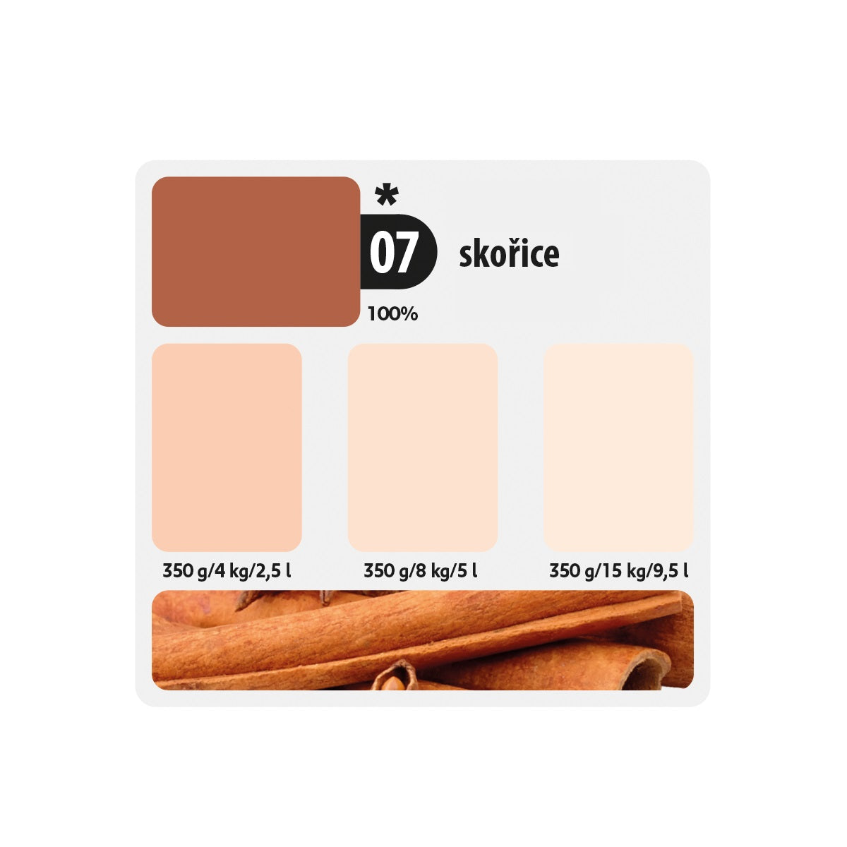 KITTFORT COLORLINE vodou ředitelná tónovací malířska barva 2v1 - 07 - Skořice