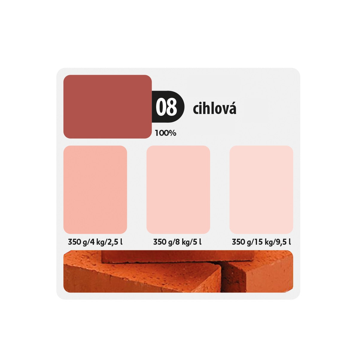 KITTFORT COLORLINE vodou ředitelná tónovací malířska barva 2v1 - 08 - Cihlová