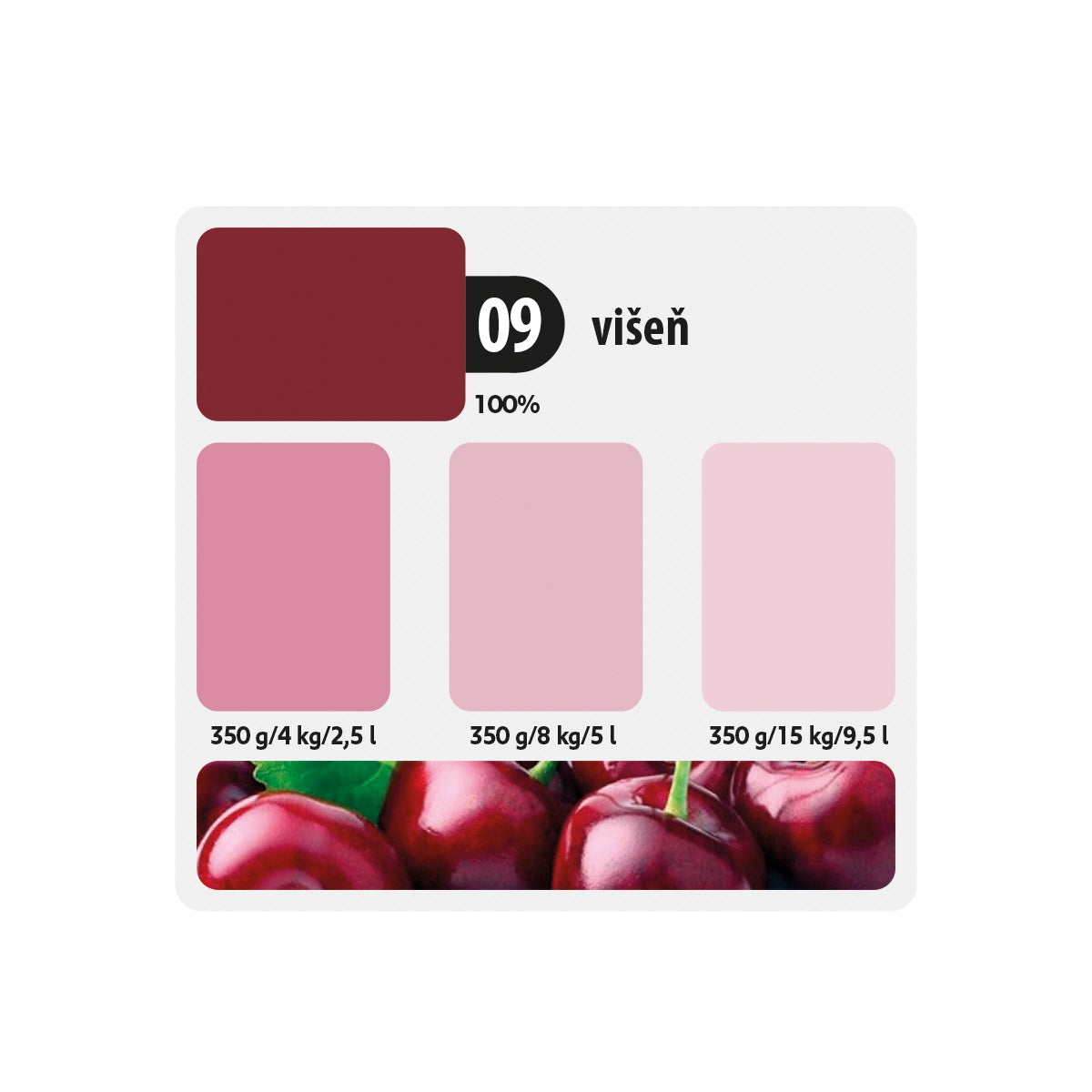 KITTFORT COLORLINE vodou ředitelná tónovací malířska barva 2v1 - 09 - Višeň