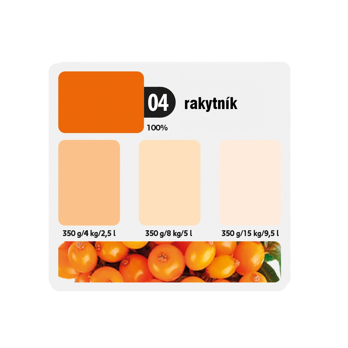 KITTFORT COLORLINE vodou ředitelná tónovací malířska barva 2v1 - 04 - Rakytník