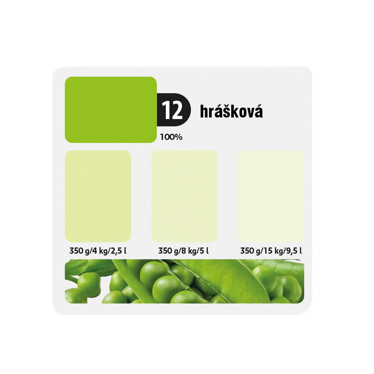 KITTFORT COLORLINE vodou ředitelná tónovací malířska barva 2v1 - 12 - Hrášková