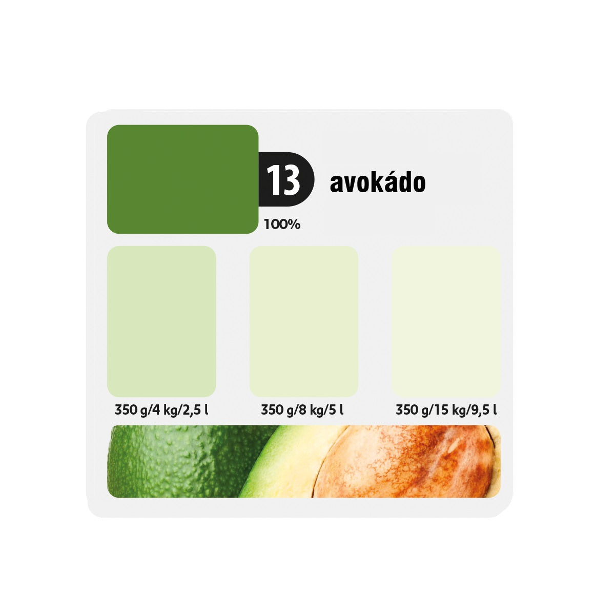 KITTFORT COLORLINE vodou ředitelná tónovací malířska barva 2v1 - 13 - Avokádo