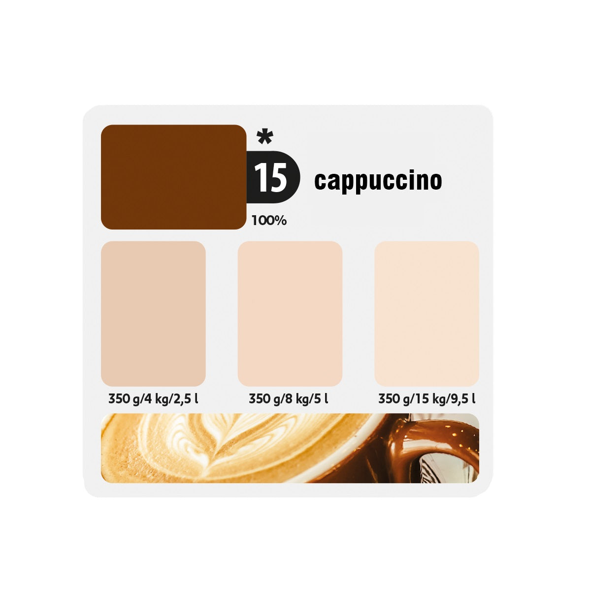 KITTFORT COLORLINE vodou ředitelná tónovací malířska barva 2v1 - 15 - Cappuccino
