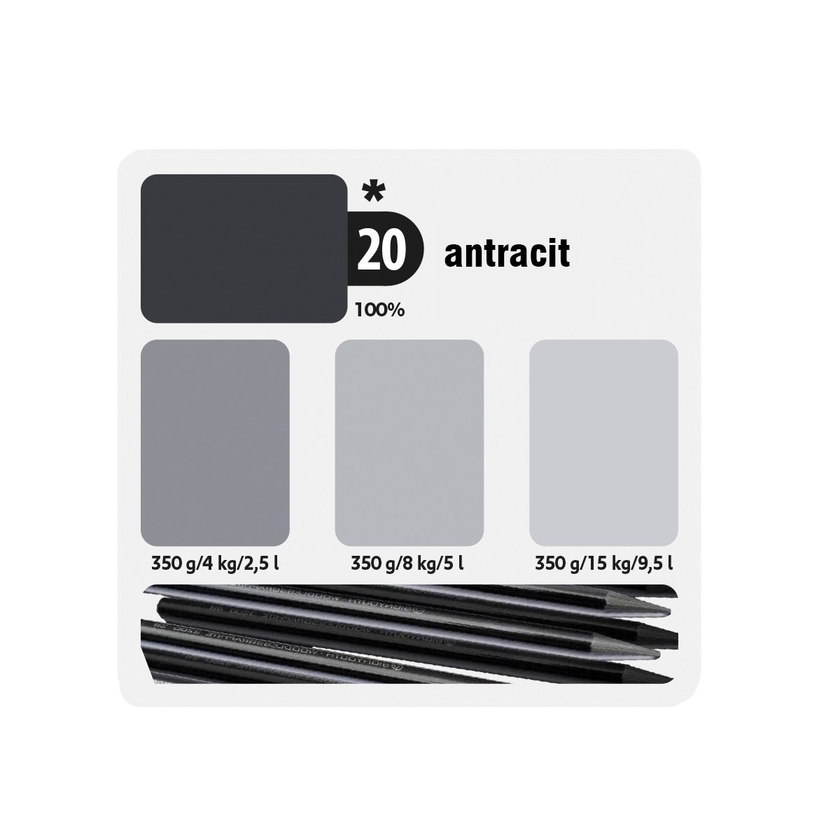 KITTFORT COLORLINE vodou ředitelná tónovací malířska barva 2v1 - 20 - Antracit