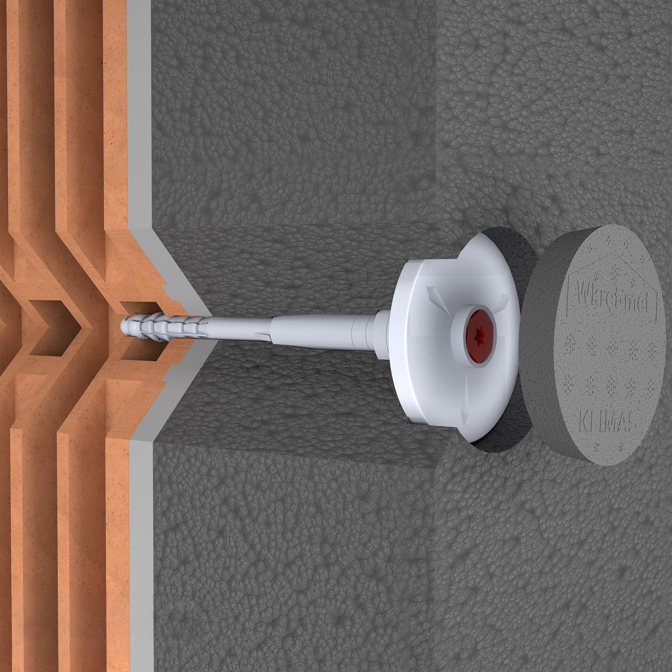 KLIMAS Wkret-met EDKSG polystyrenová zátka šedá pro hmoždinky ECO-DRIVE a DRIVE Ø62 mm