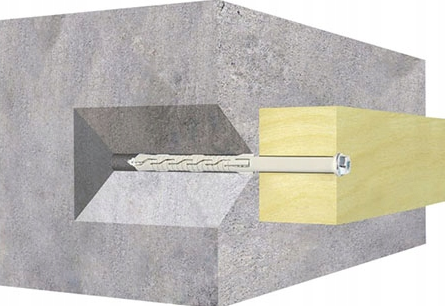 KLIMAS Wkret-met KPS-FAST-K Ø8 mm Rámová hmoždinka se šroubem se 6 hrannou hlavou a vlisovanou podložkou TX-30, SW-10