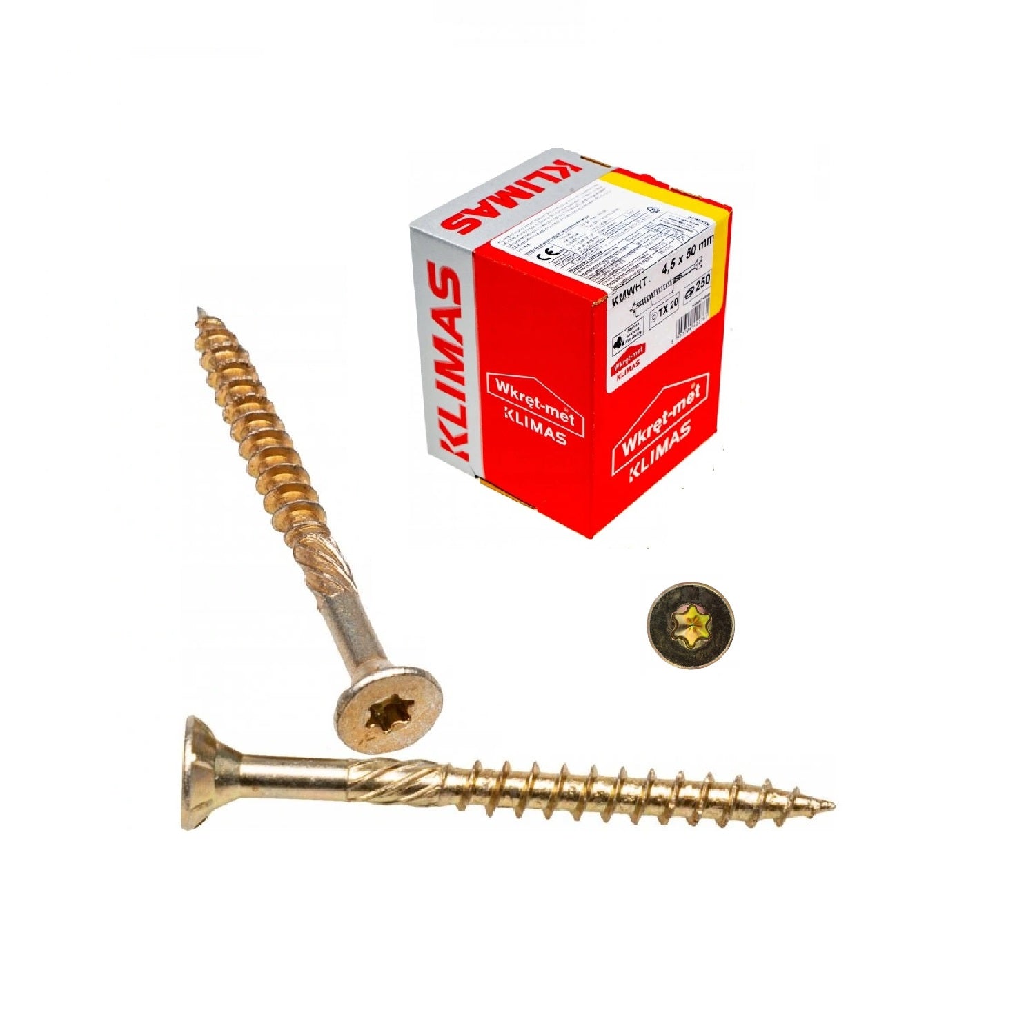 KLIMAS Wkret-met WKCS Ø4,5x50 mm TX-20 konstrukční vrut do dřeva se zápustnou hlavou