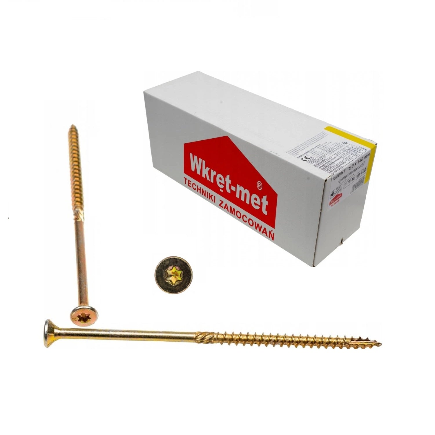 KLIMAS Wkret-met WKCS Ø6x140 mm TX-30 konstrukční vrut do dřeva se zápustnou hlavou