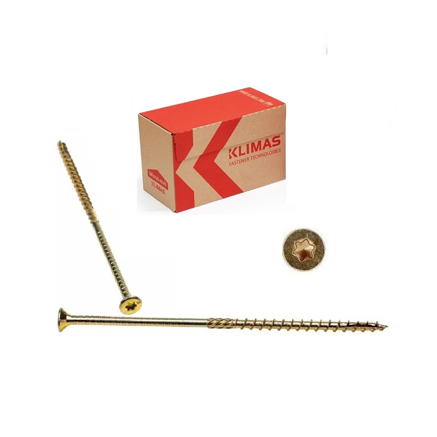 KLIMAS Wkret-met konstrukční vrut do dřeva se zápustnou hlavou KMWHT TX30 Ø6x160 mm