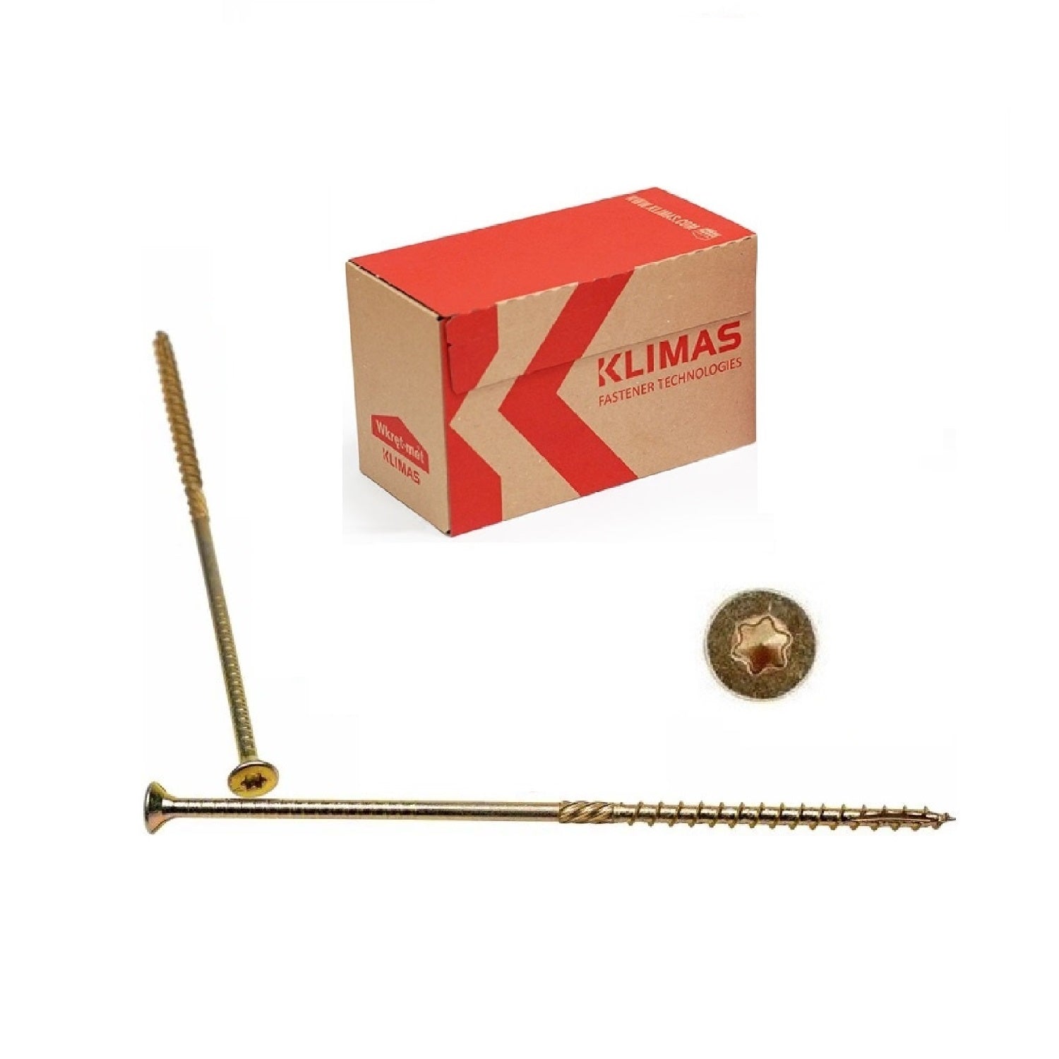 KLIMAS Wkret-met konstrukční vrut do dřeva se zápustnou hlavou KMWHT TX30 Ø6x180 mm