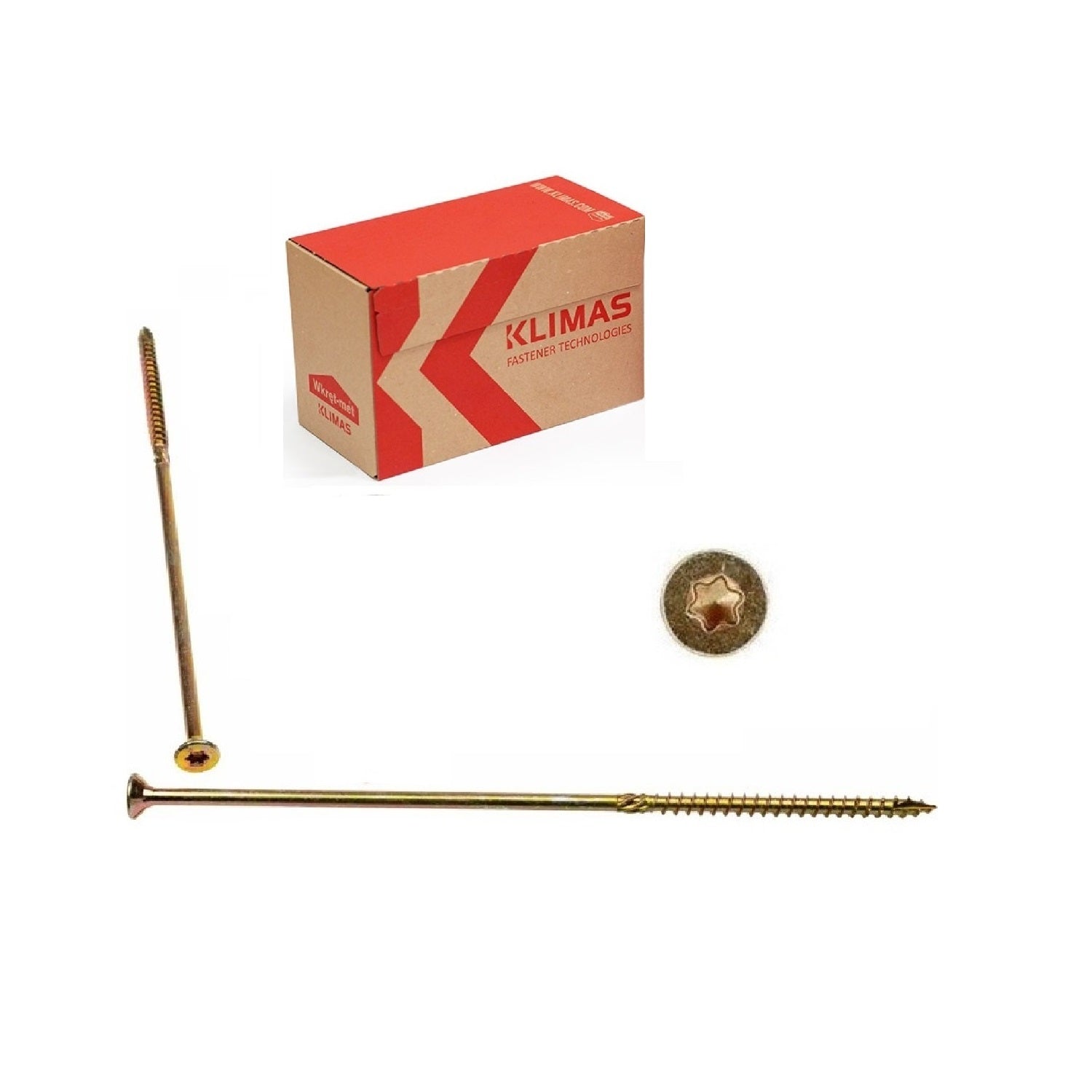KLIMAS Wkret-met konstrukční vrut do dřeva se zápustnou hlavou KMWHT TX30 Ø6x200 mm