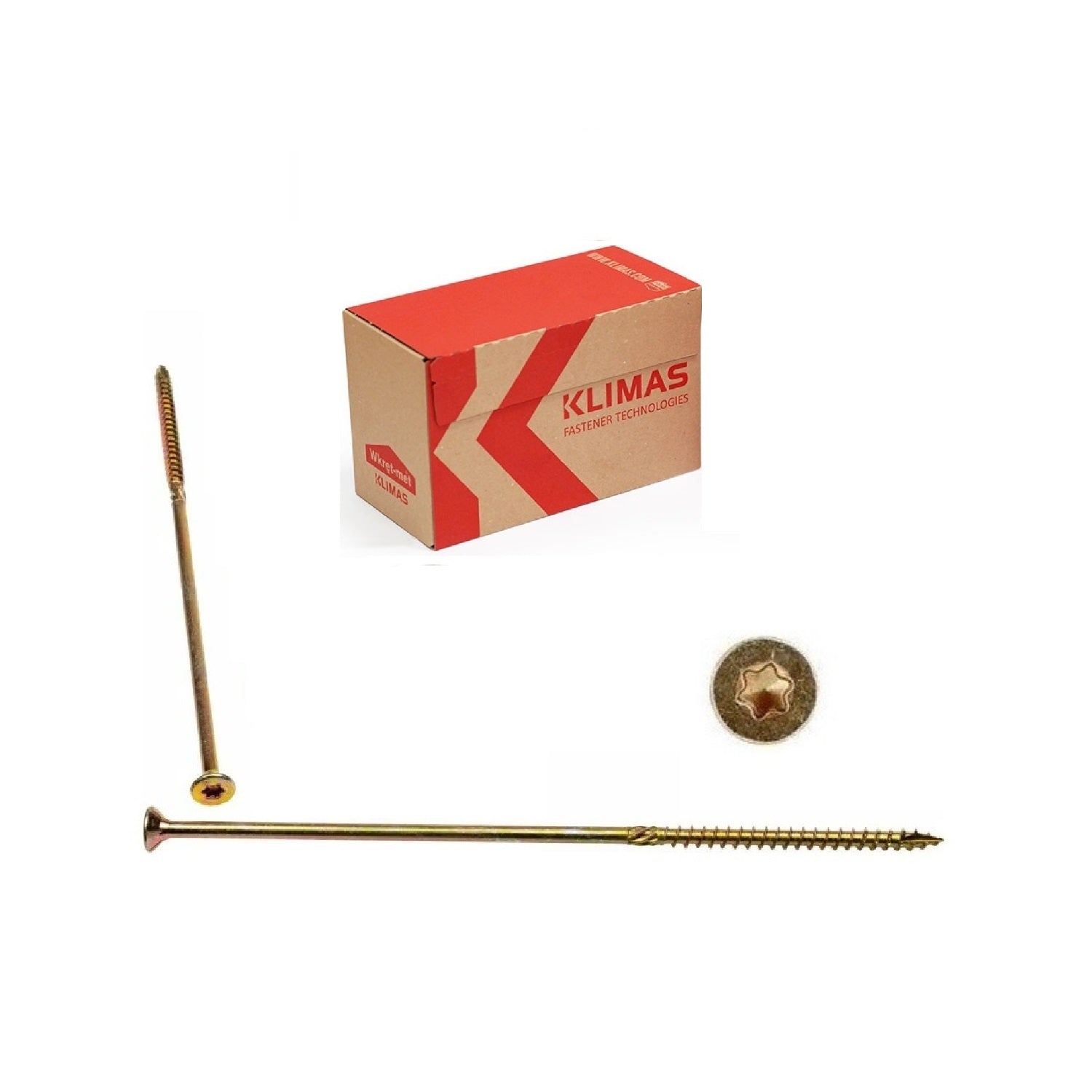 KLIMAS Wkret-met konstrukční vrut do dřeva se zápustnou hlavou KMWHT TX30 Ø6x260 mm