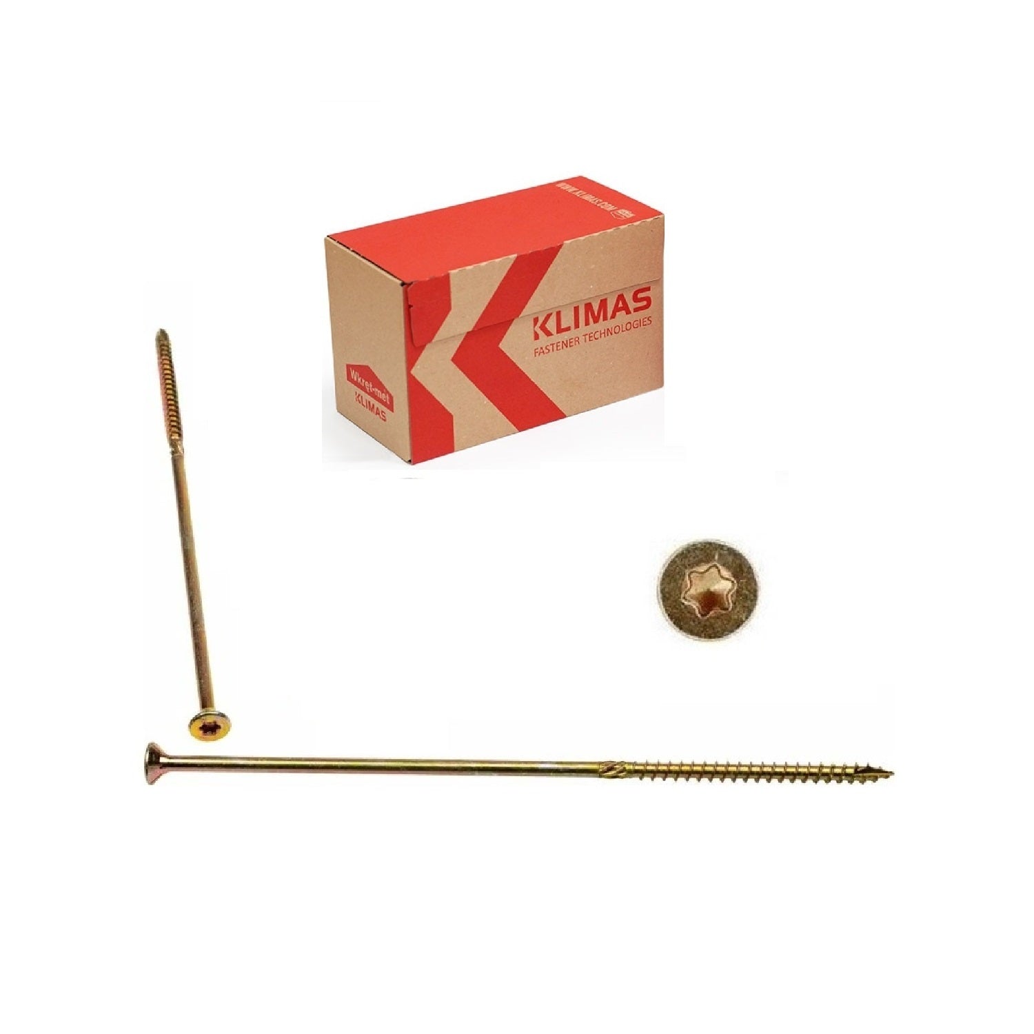 KLIMAS Wkret-met konstrukční vrut do dřeva se zápustnou hlavou KMWHT TX30 Ø6x280 mm