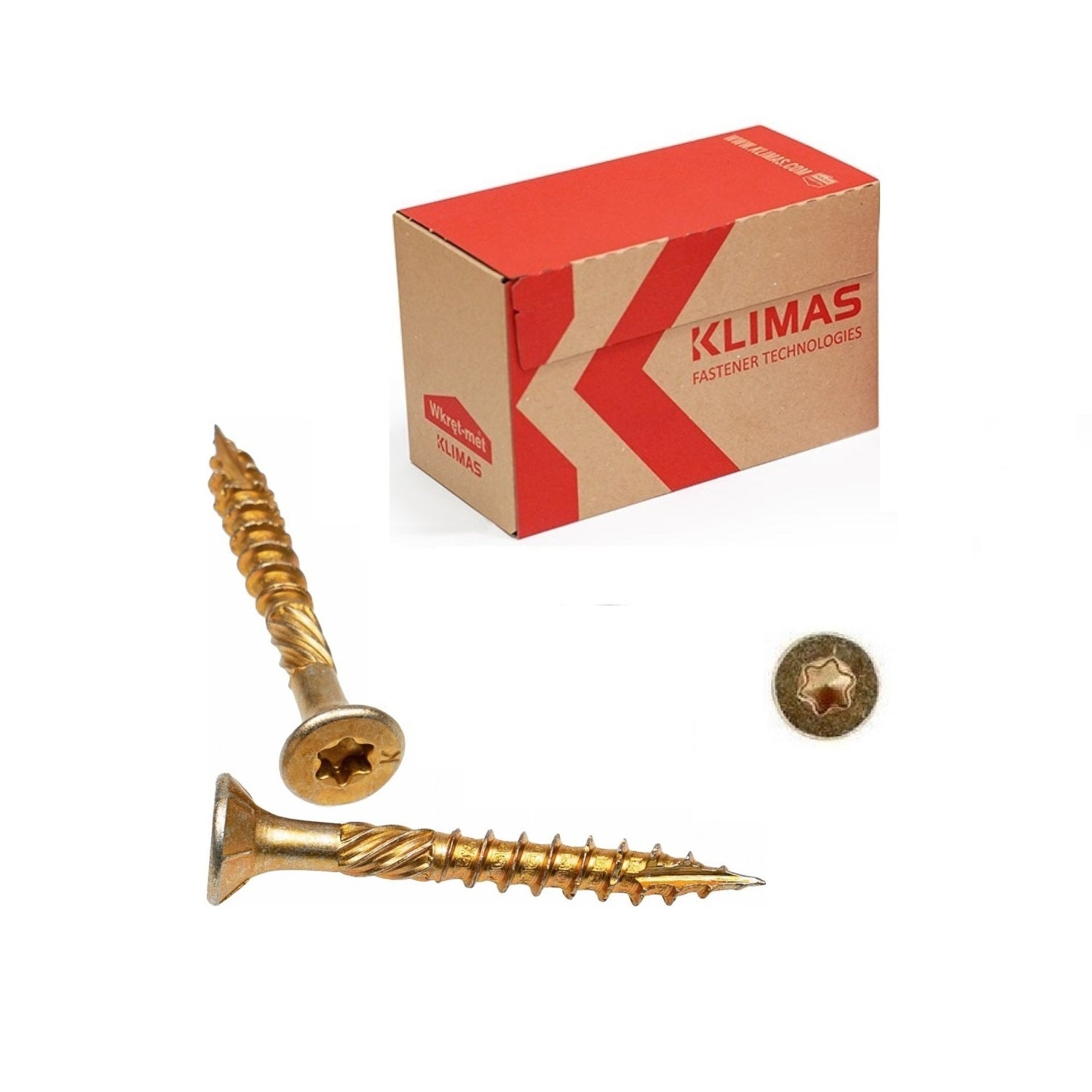 KLIMAS Wkret-met konstrukční vrut do dřeva se zápustnou hlavou KMWHT TX30 Ø6x50 mm