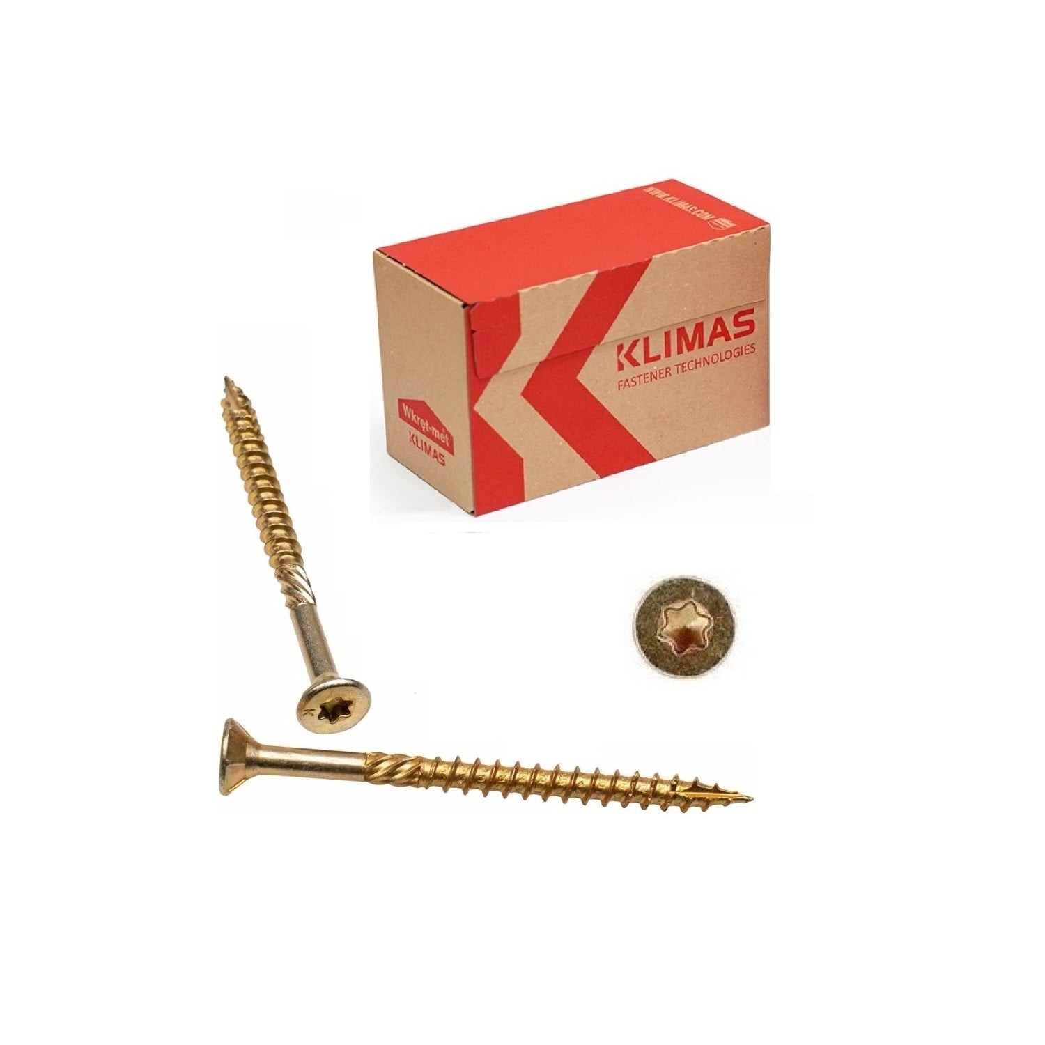 KLIMAS Wkret-met konstrukční vrut do dřeva se zápustnou hlavou KMWHT TX30 Ø6x80 mm