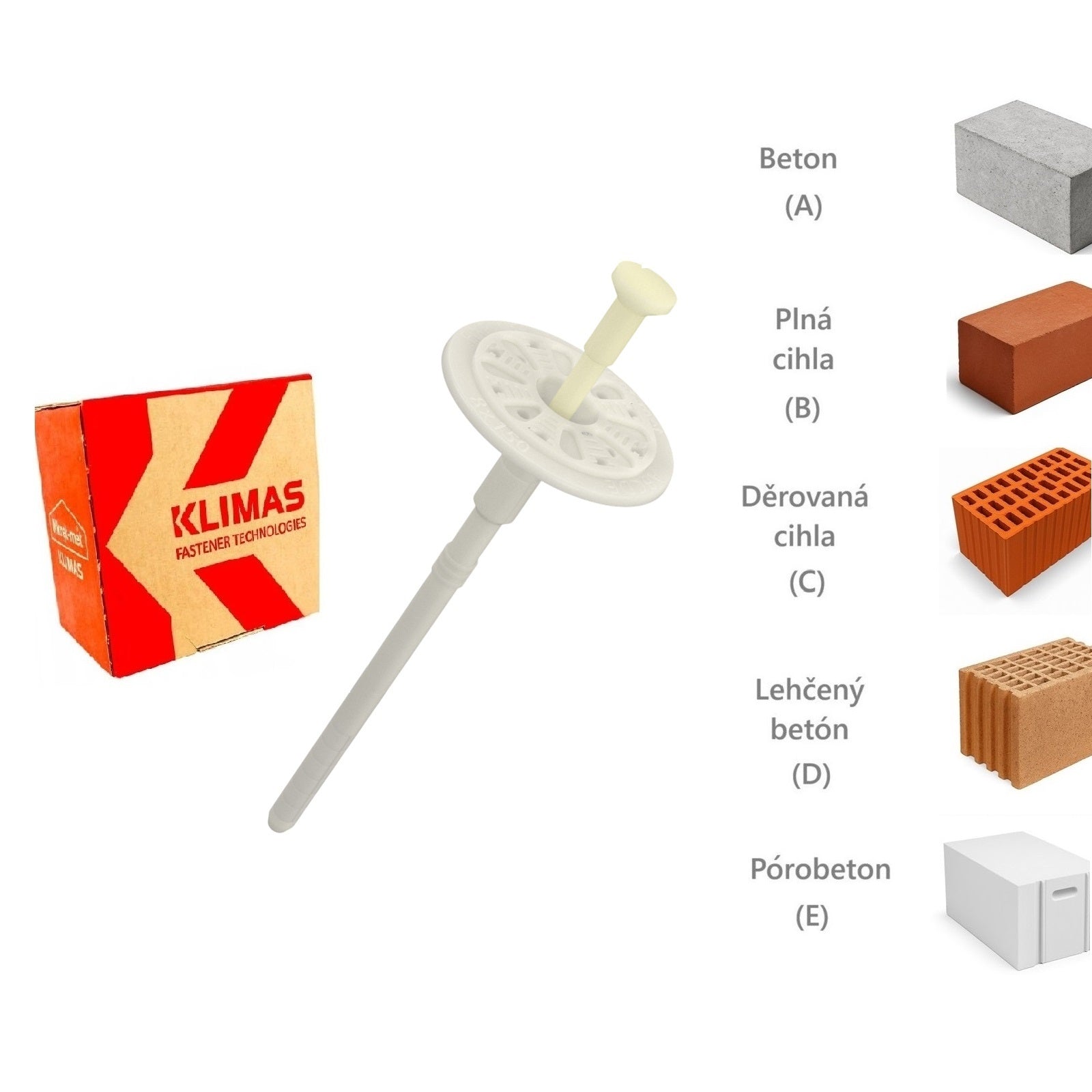 KLIMAS Wkret-met FIXPLUG Talířová hmoždinka s plastovým trnem Ø10 mm