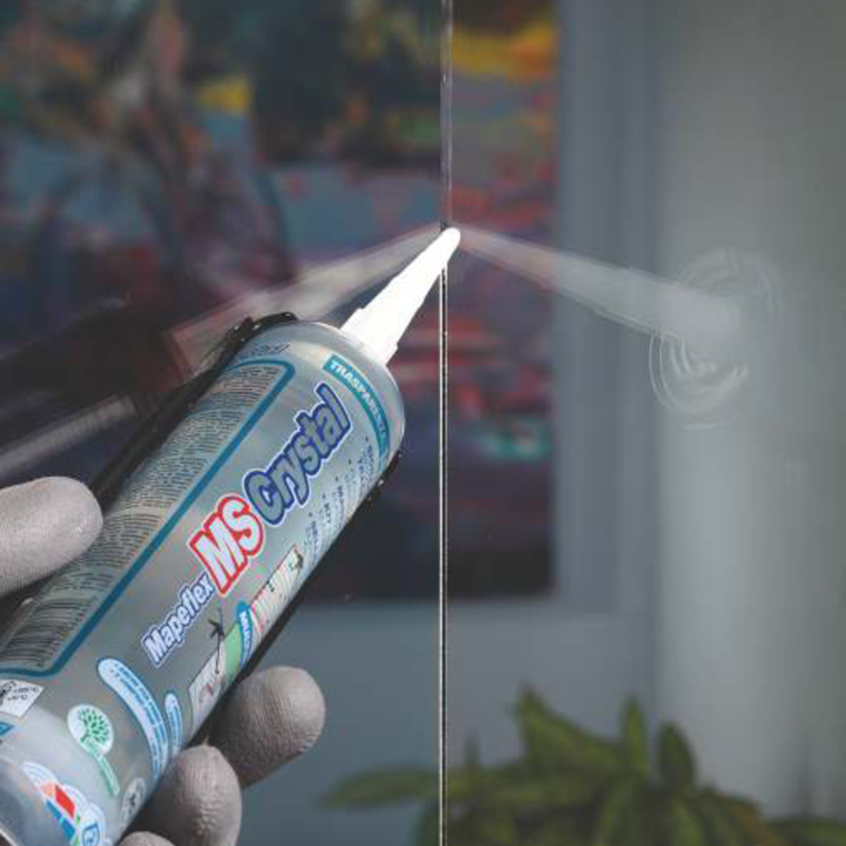 MAPEI Mapeflex MS Crystal transparentní těsnící tmel a lepidlo aplikace