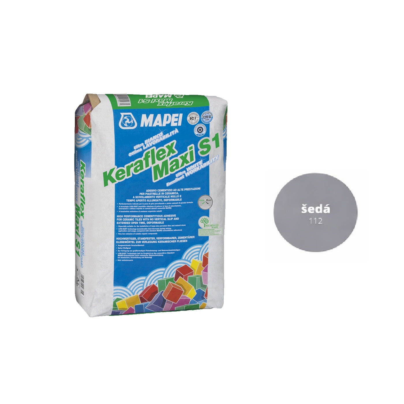 MAPEI Keraflex Maxi S1 cementové lepidlo pro dlažbu a obklad šedá 25 kg