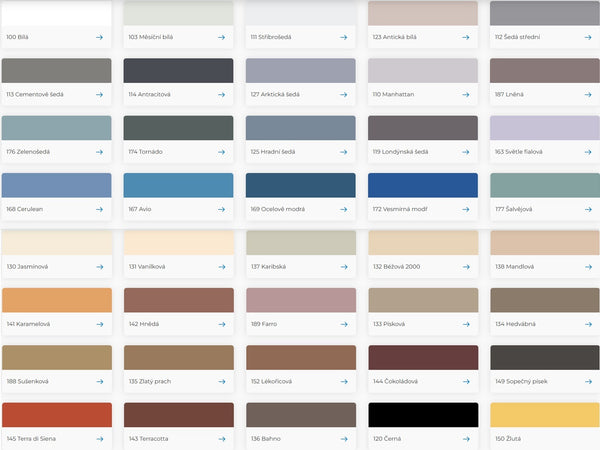 MAPEI Ultracolor Plus rychletvrdnoucí spárovací hmota vzorník