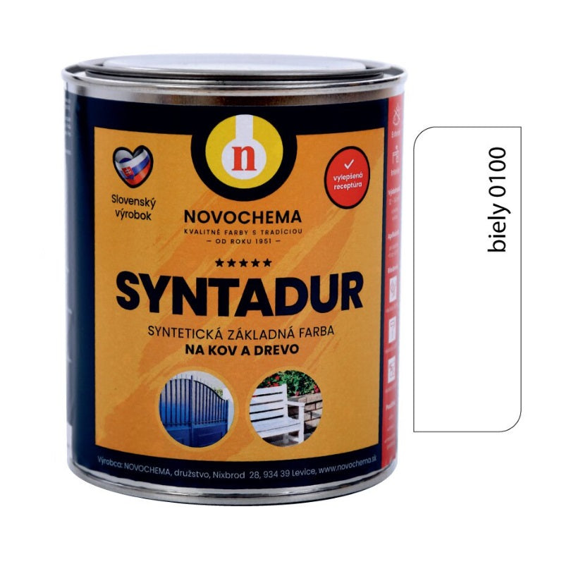 NOVOCHEMA SYNTADUR univerzální základní barva na kov a dřevo - vzorník - 0100 - Bílá