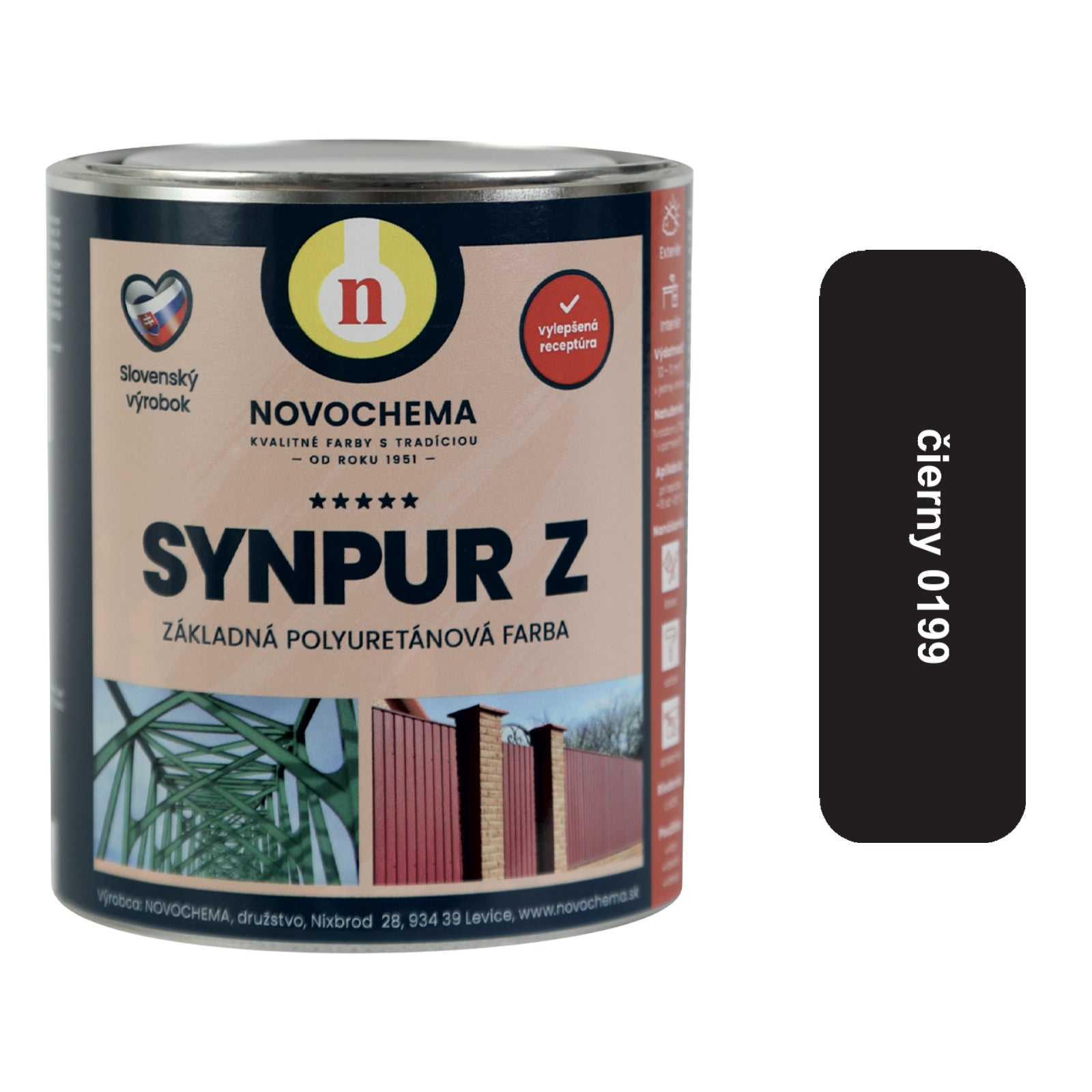 NOVOCHEMA SYNPUR Z polyuretanový dvousložkový základní nátěr - 0199 Černá