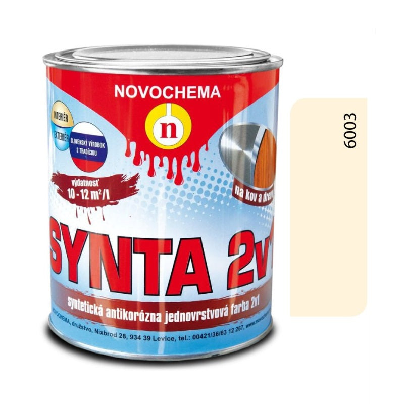 NOVOCHEMA SYNTA 2v1 syntetická antikorozní jednovrstvá barva 2v1 - 6003 - Slonová kost