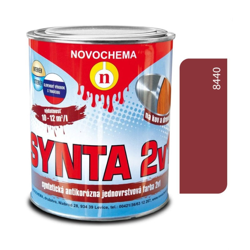 NOVOCHEMA SYNTA 2v1 syntetická antikorozní jednovrstvá barva 2v1 - 8440 - Červenohnědá