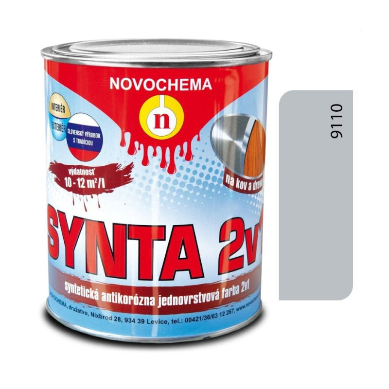 NOVOCHEMA SYNTA 2v1 syntetická antikorozní jednovrstvá barva 2v1 - 9110 - Hliníková
