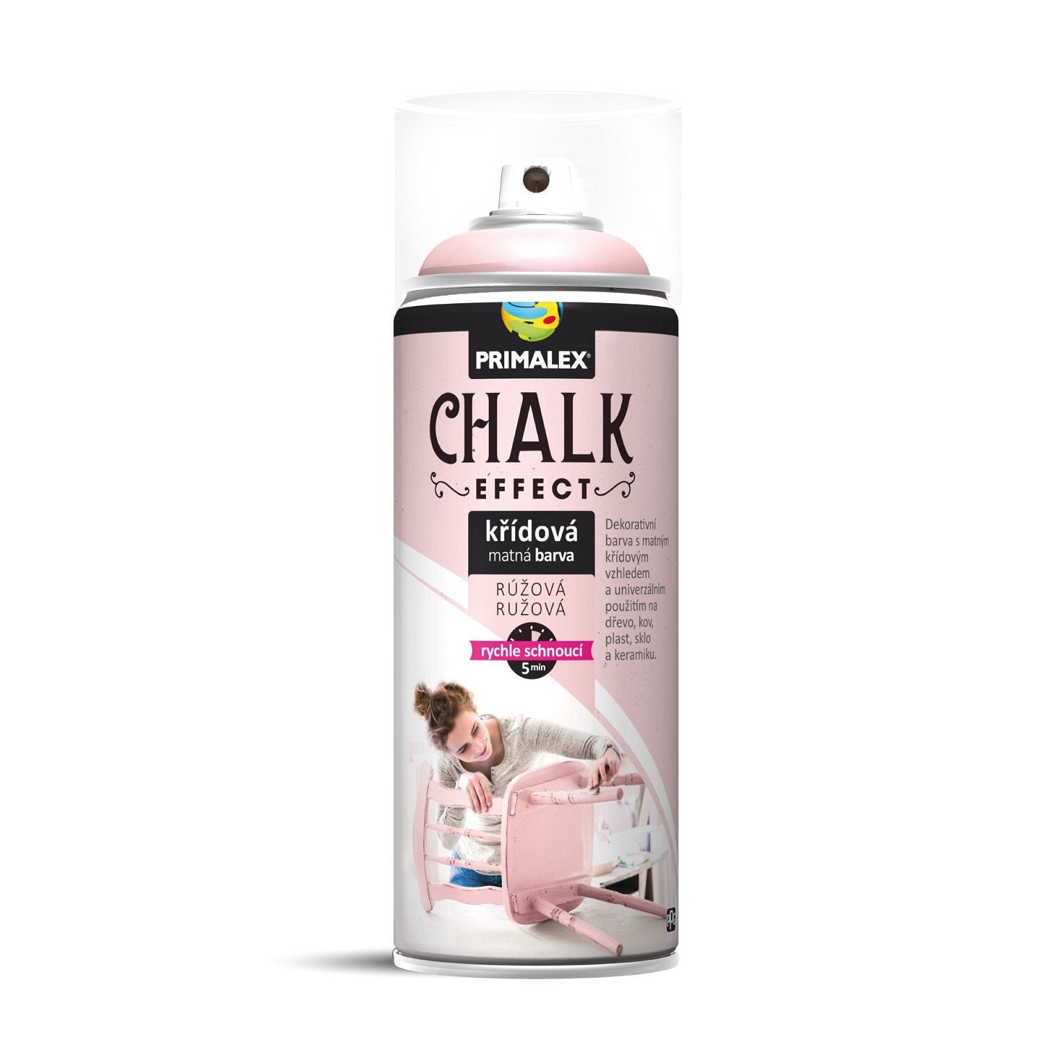 PRIMALEX CHALK EFFECT křídová matná barva ve spreji rúžová 400 ml