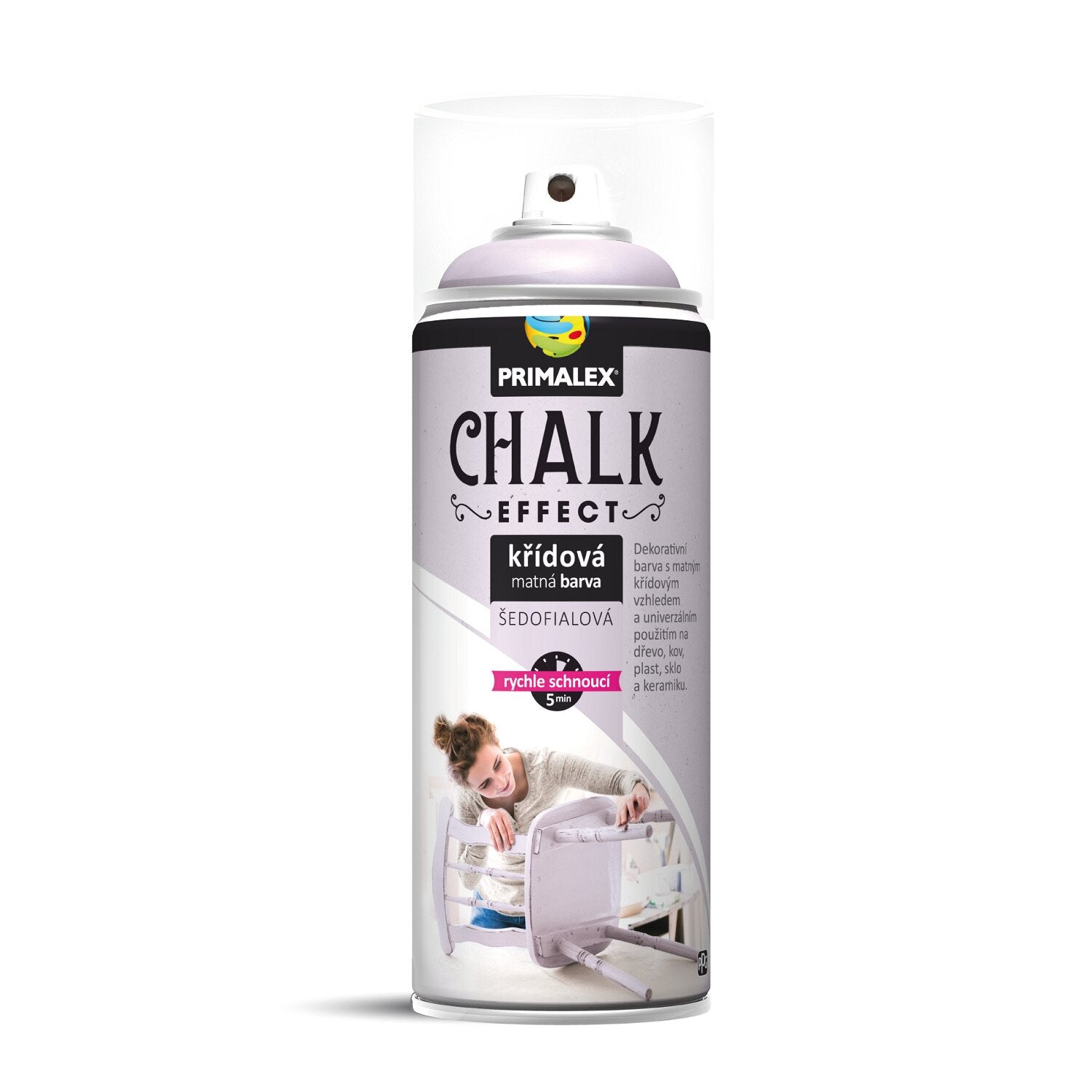 PRIMALEX CHALK EFFECT křídová matná barva ve spreji šedofialová 400 ml