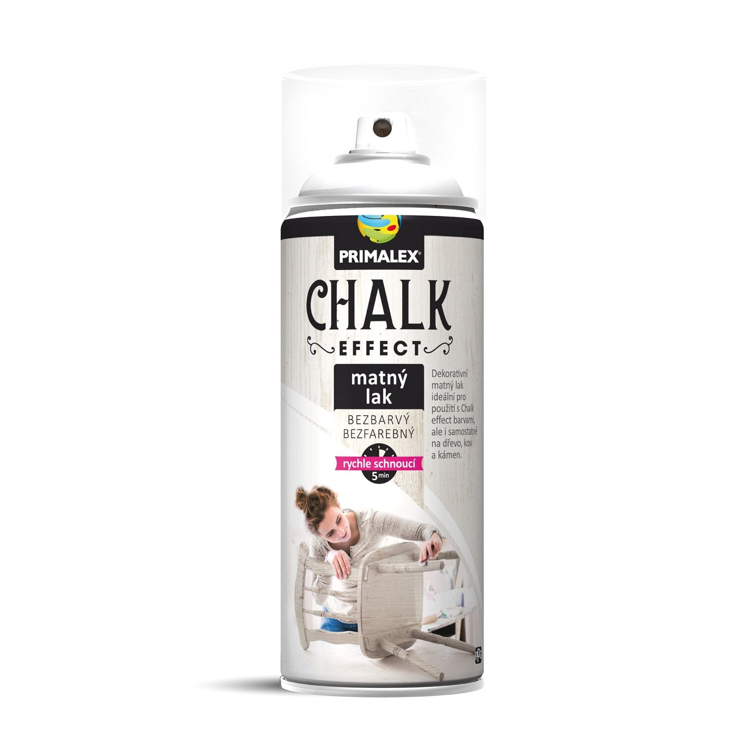PRIMALEX CHALK EFFECT křídová matná barva ve spreji bezbarvý 400 ml