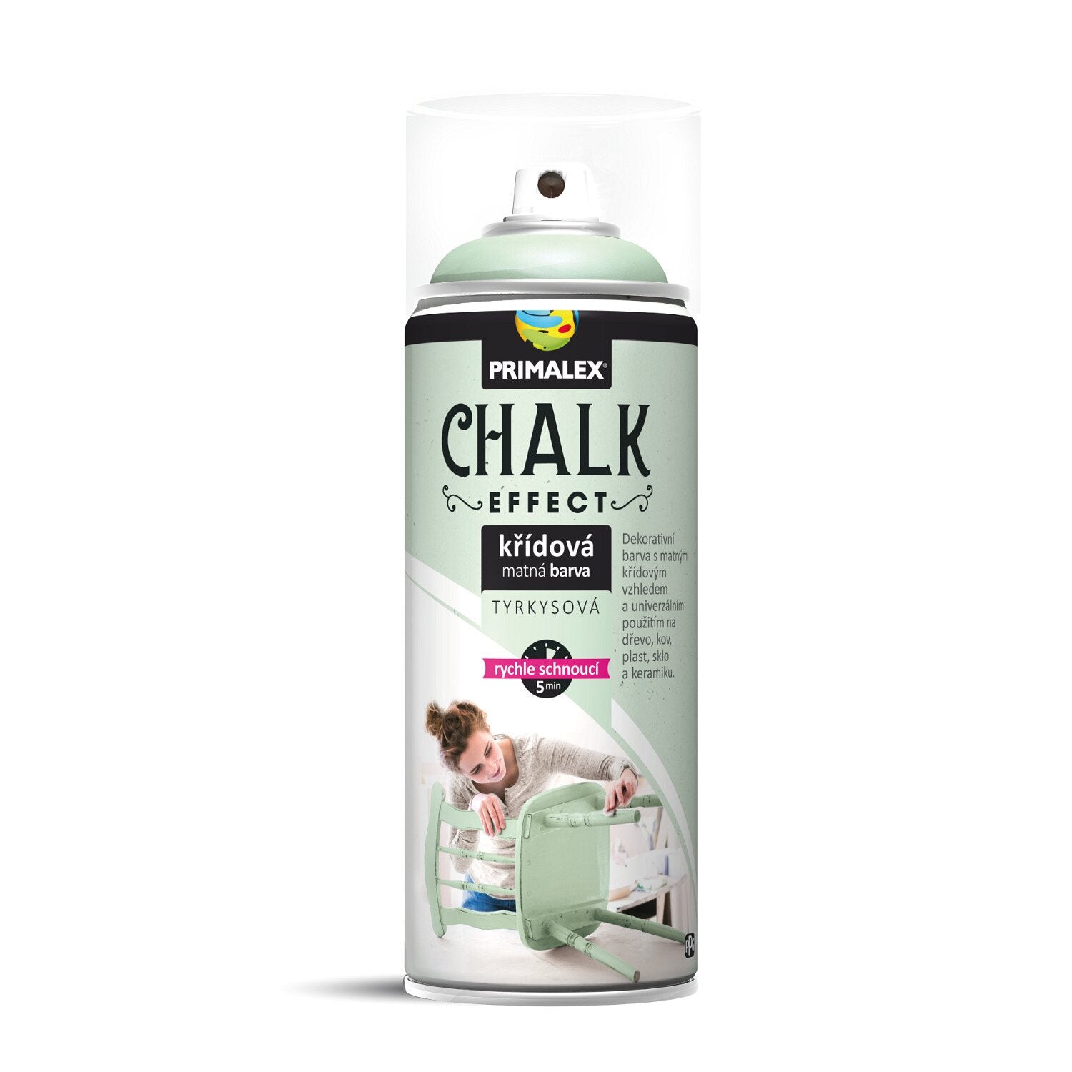 PRIMALEX CHALK EFFECT křídová matná barva ve spreji tyrkysová 400 ml