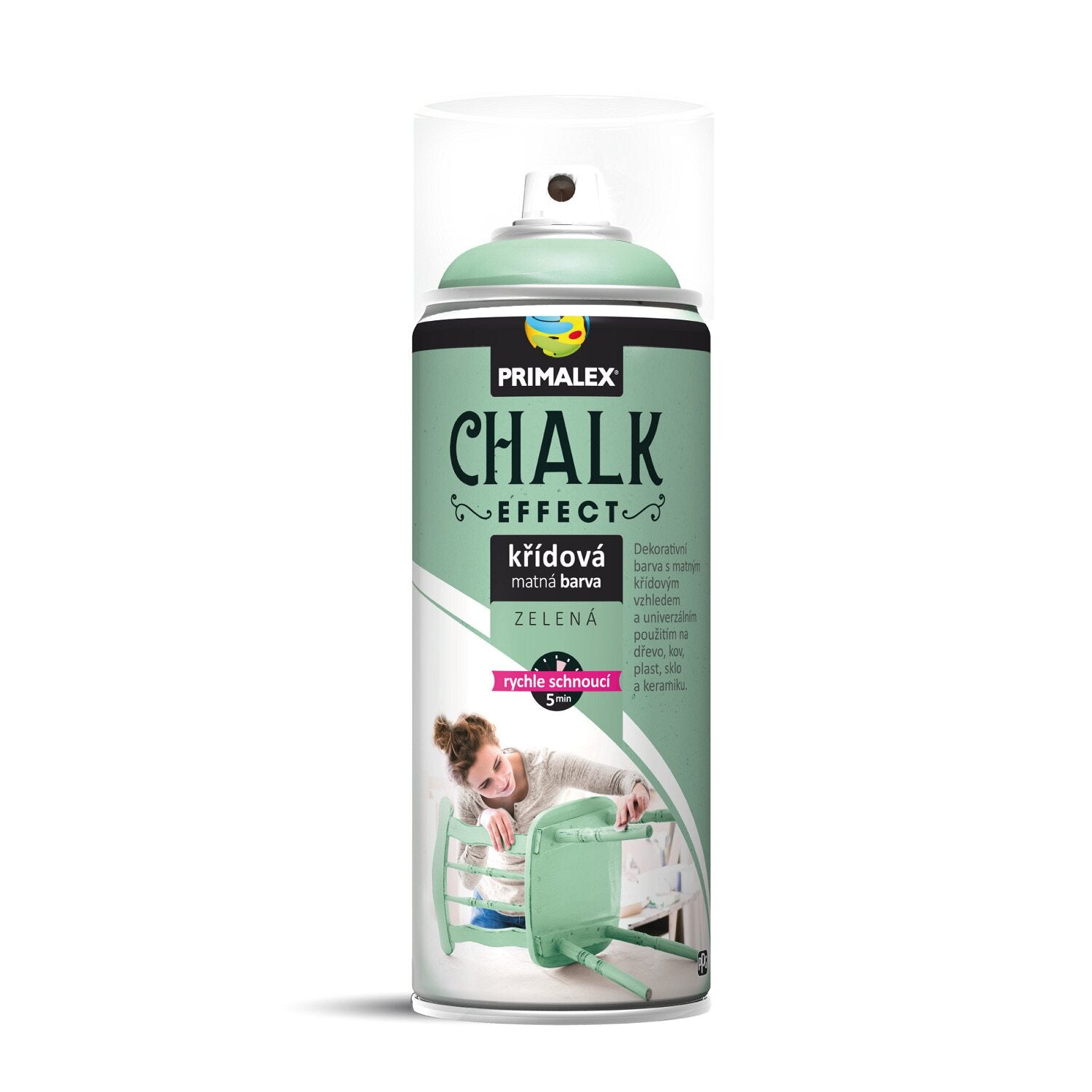 PRIMALEX CHALK EFFECT křídová matná barva ve spreji zelená 400 ml
