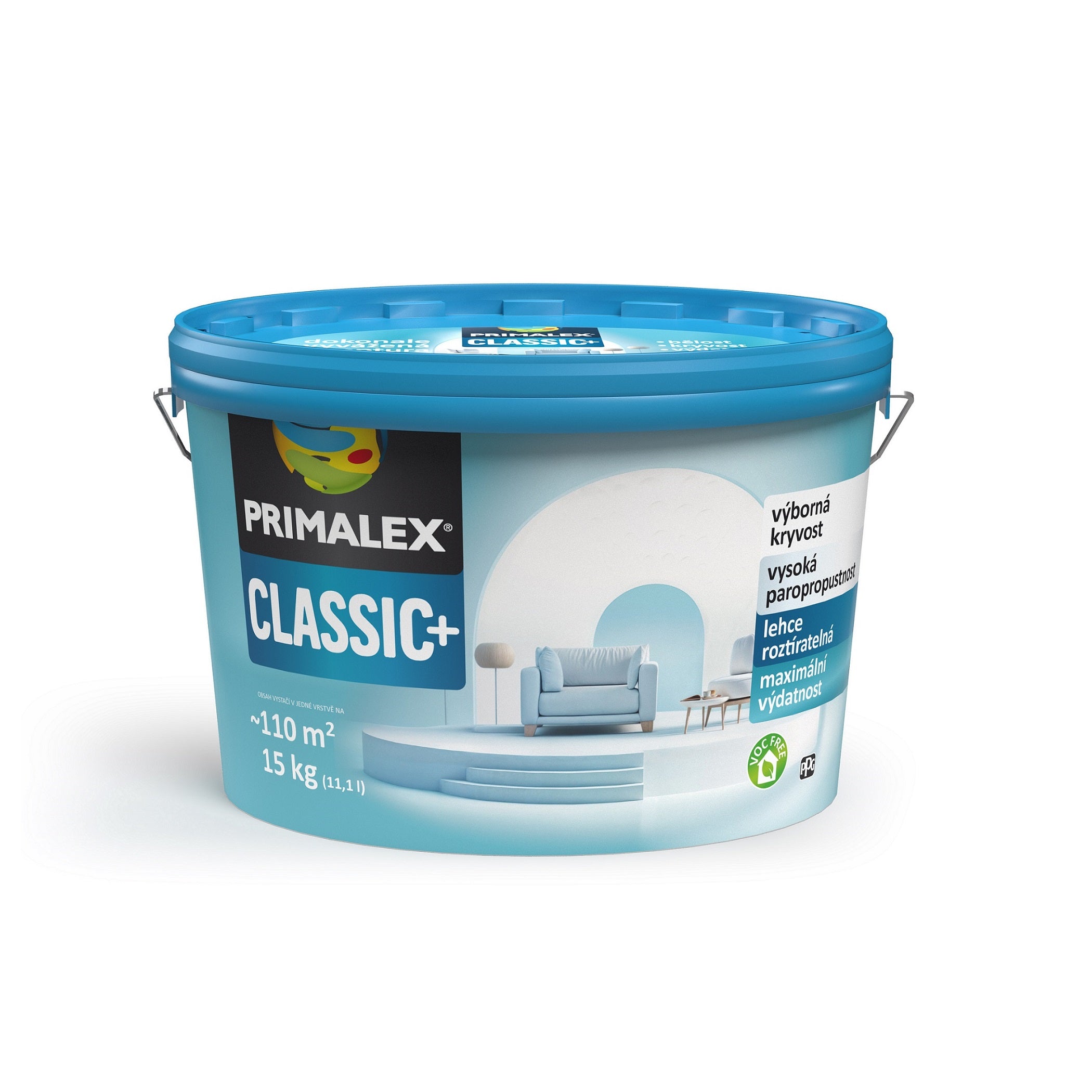 PRIMALEX CLASSIC+ Otěruvzdorná interiérová bílá barva na zeď 15 kg