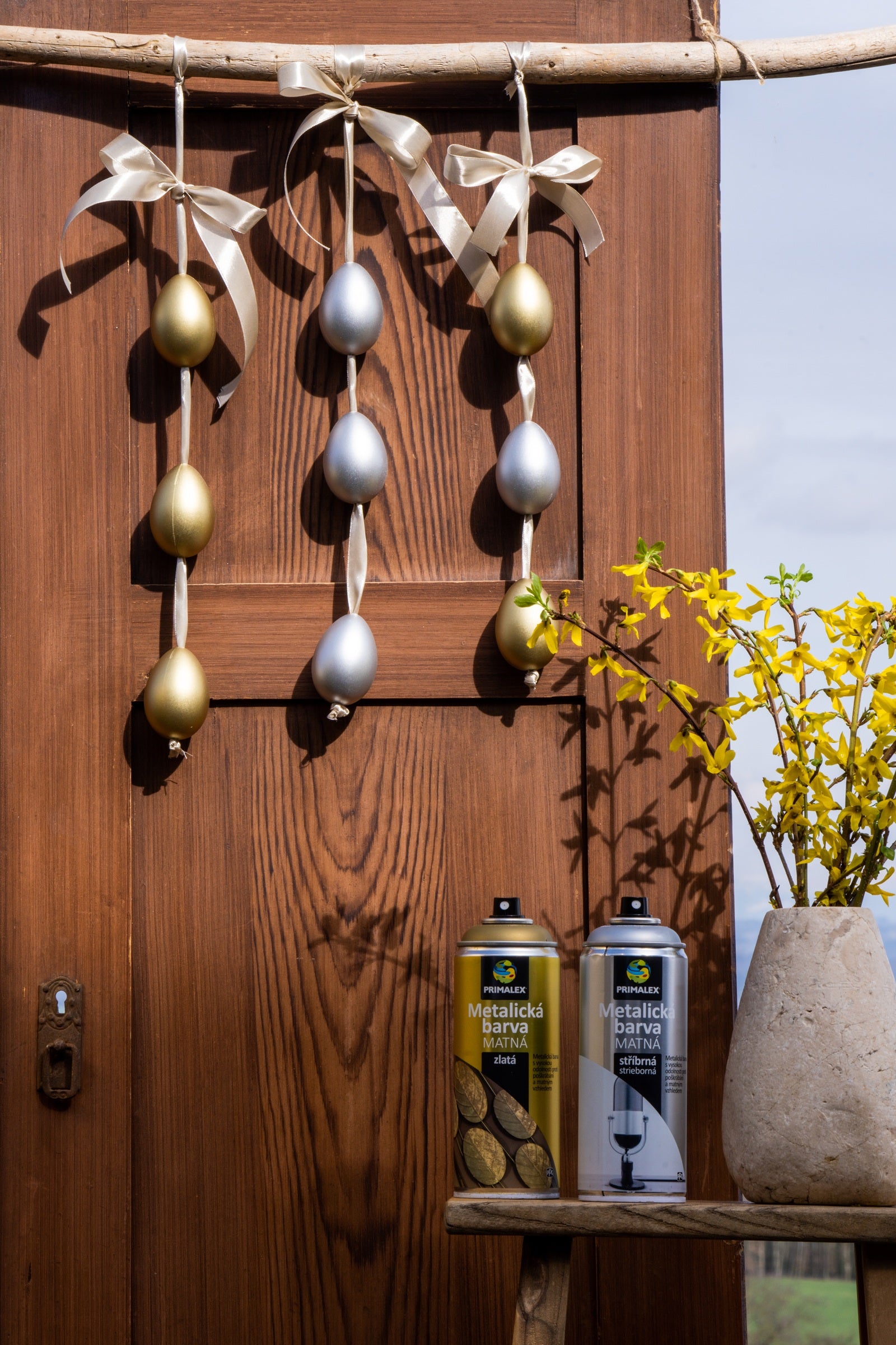 PRIMALEX Metalická syntetická barva matná ve spreji_ukázka