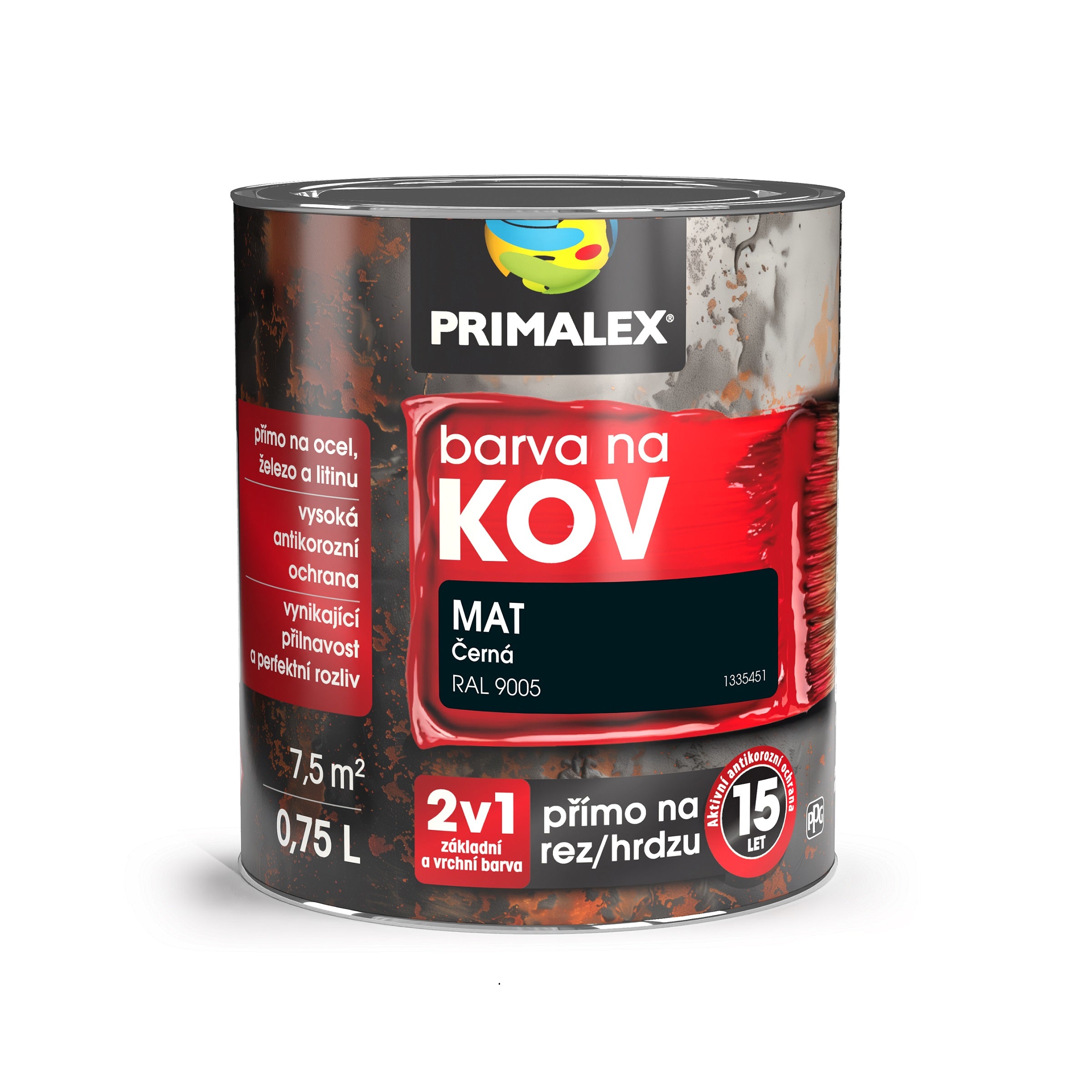PRIMALEX Antikorózí barva na kov 2v1 černá