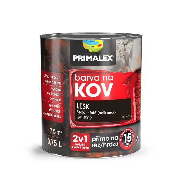 PRIMALEX Antikorózní barva na kov 2v1 šedohnědá