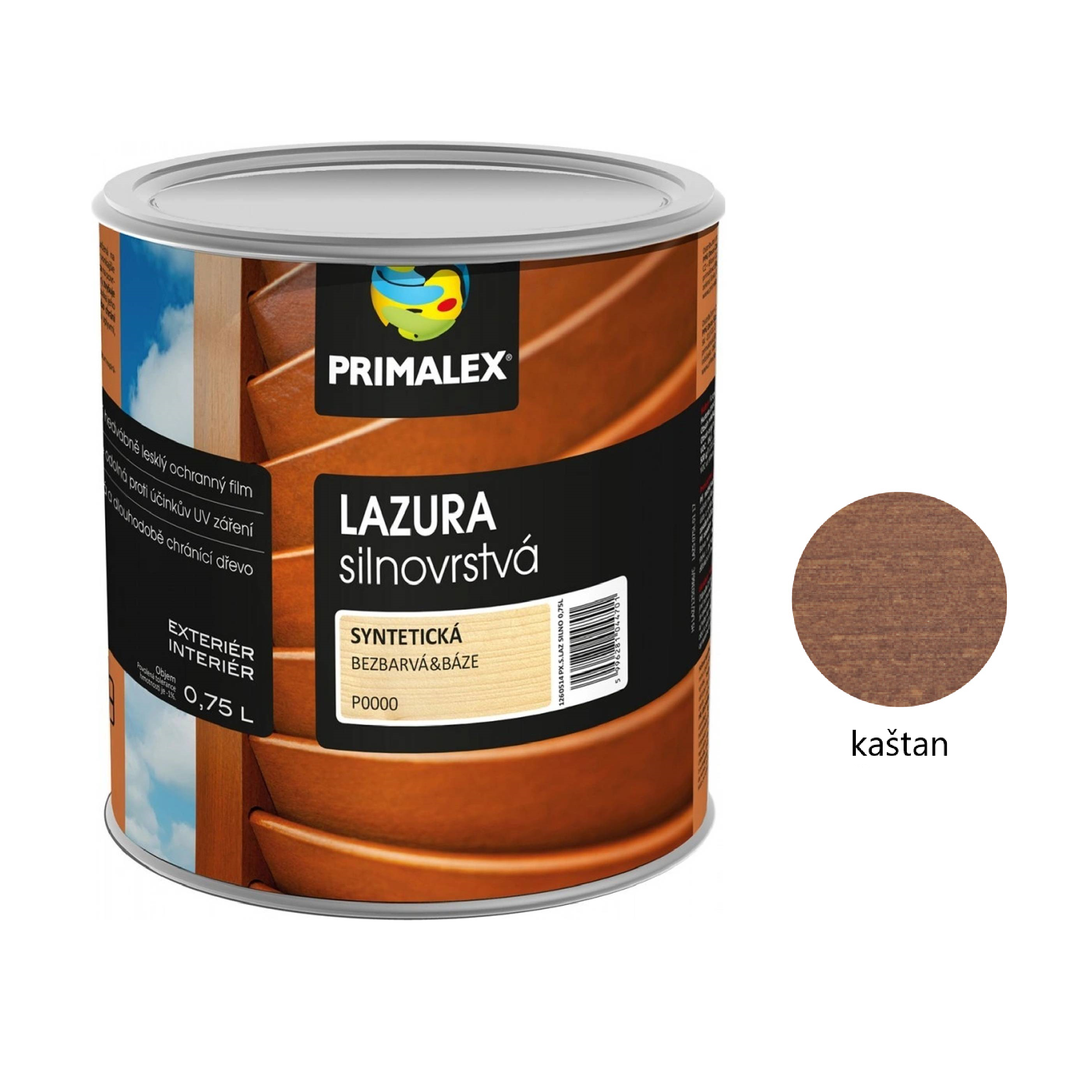 PRIMALEX LAZURA silnovrstvá na dřevo - kaštan