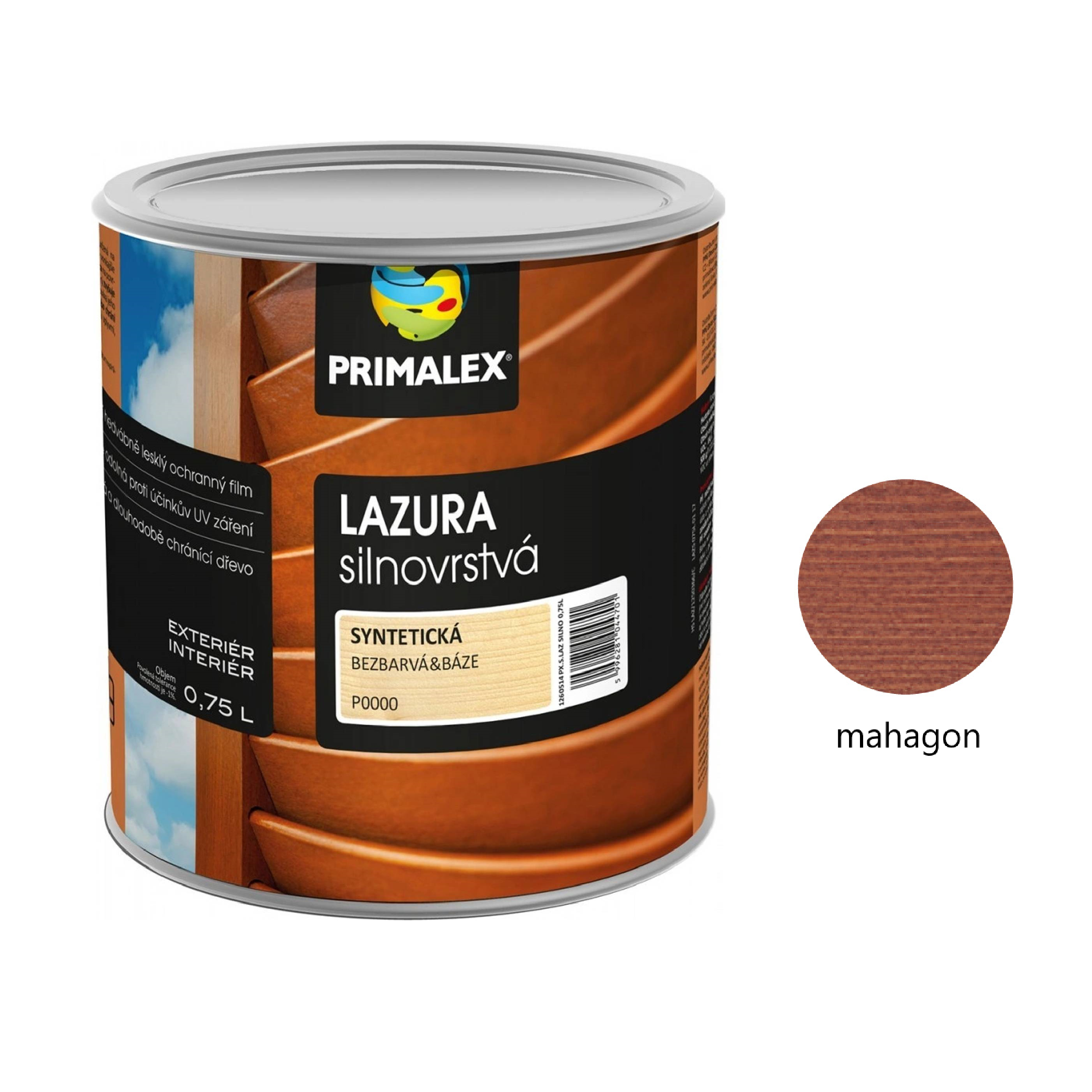 PRIMALEX LAZURA silnovrstvá na dřevo - mahagon