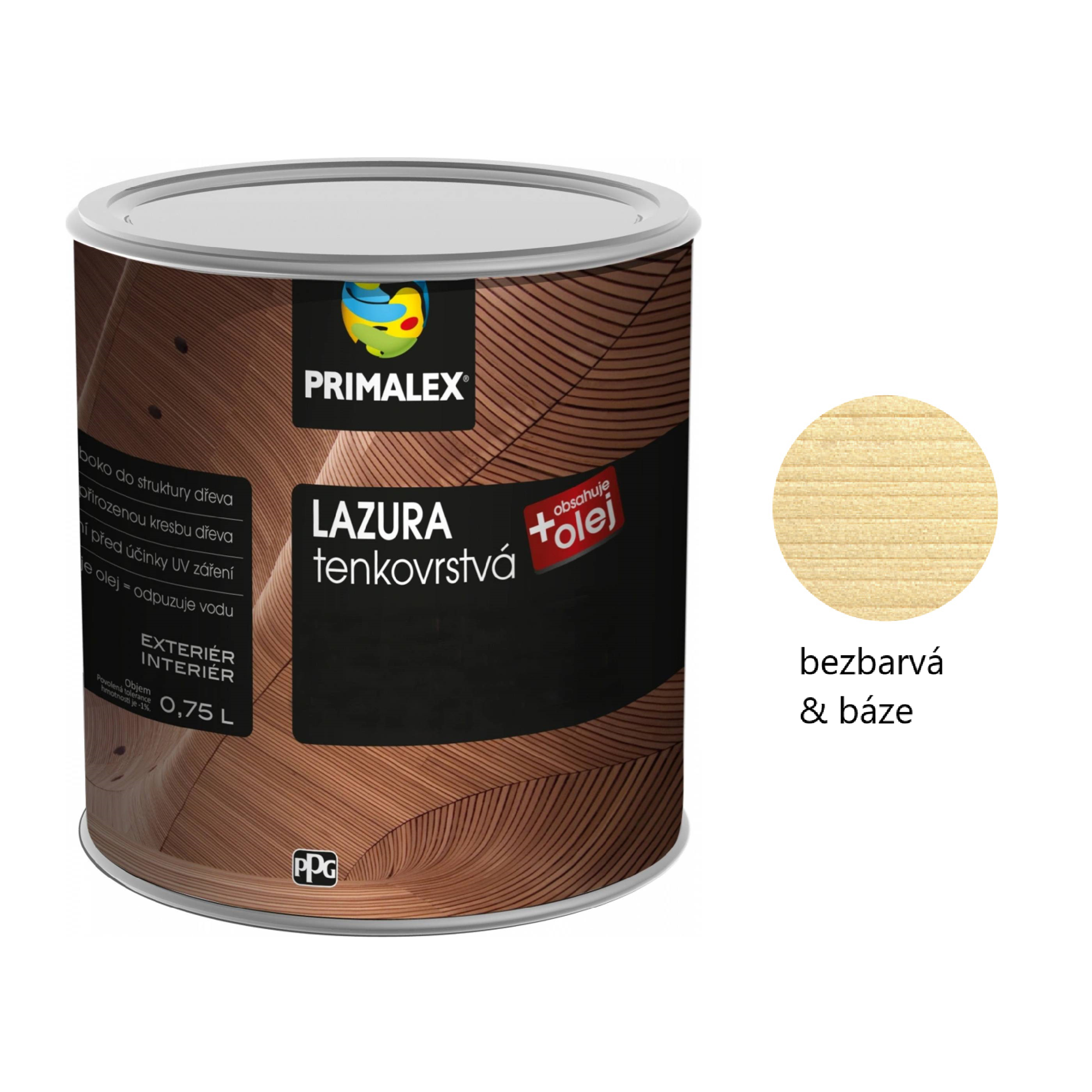 PRIMALEX LAZURA tenkovrstvá na dřevo - bezbarvá & báze