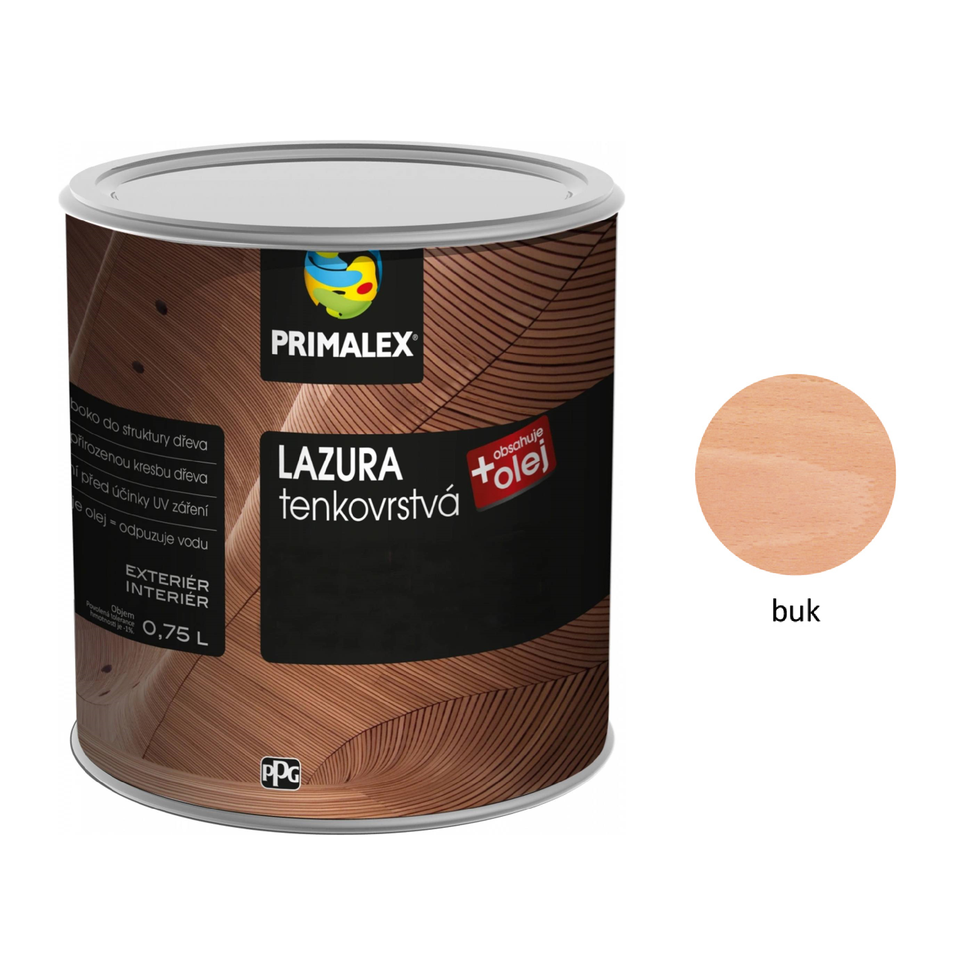 PRIMALEX LAZURA tenkovrstvá na dřevo - buk