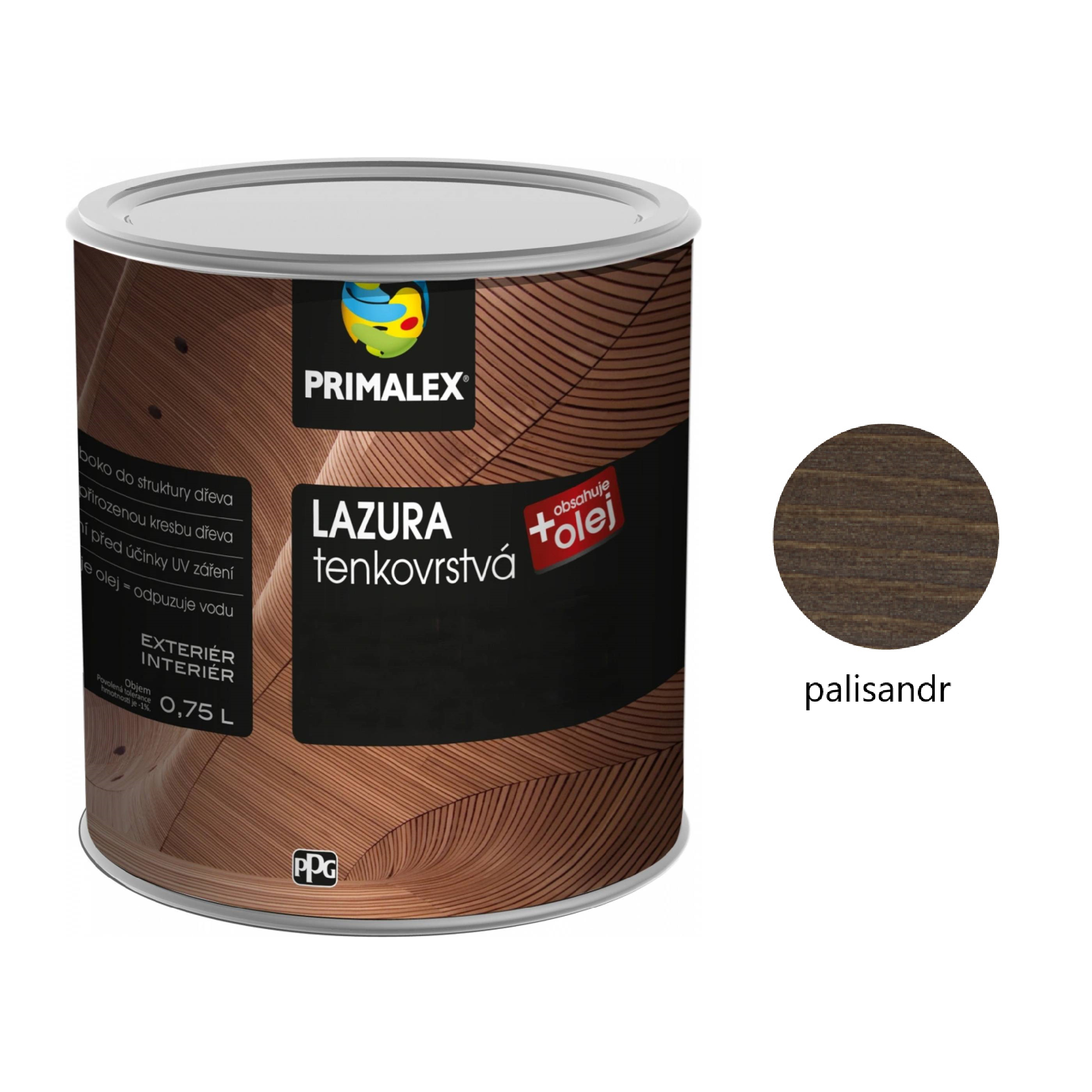 PRIMALEX LAZURA tenkovrstvá na dřevo - palisandr