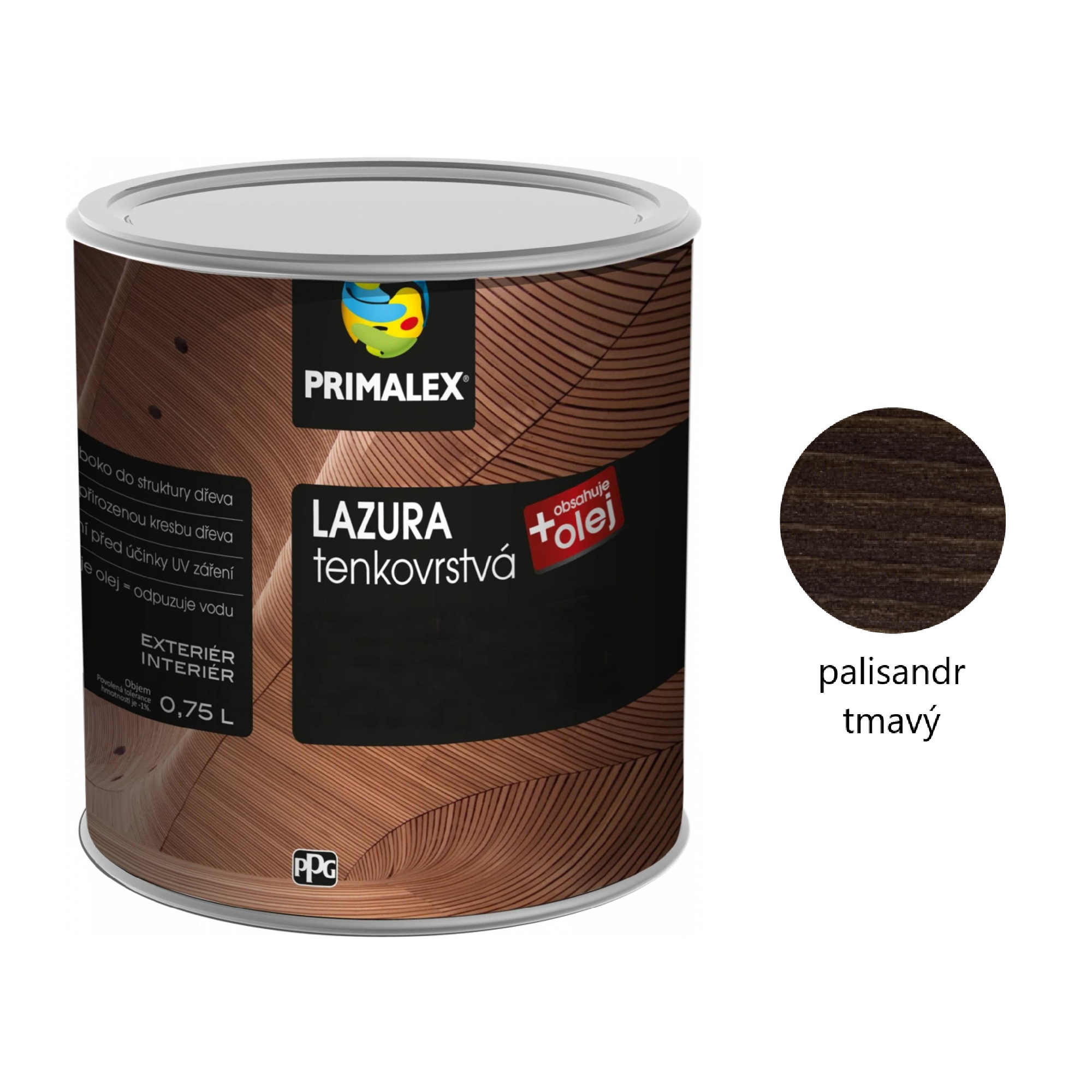 PRIMALEX LAZURA tenkovrstvá na dřevo - palisandr tmavý