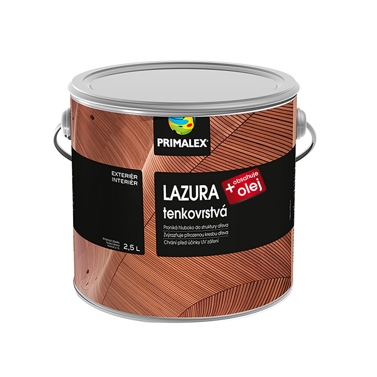 PRIMALEX LAZURA tenkovrstvá na dřevo + olej 2,5 l