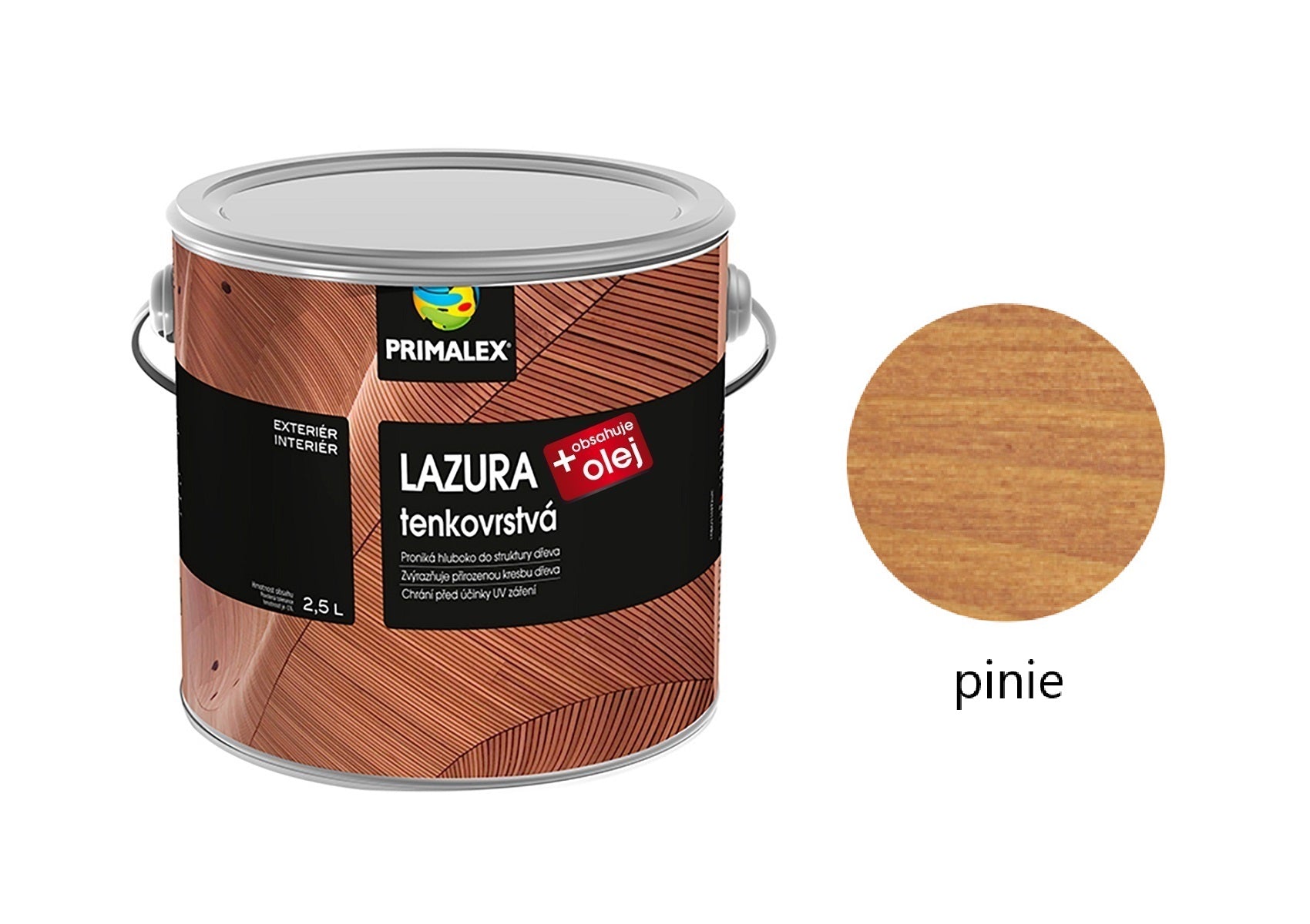 PRIMALEX LAZURA tenkovrstvá na dřevo pinie 2,5 l