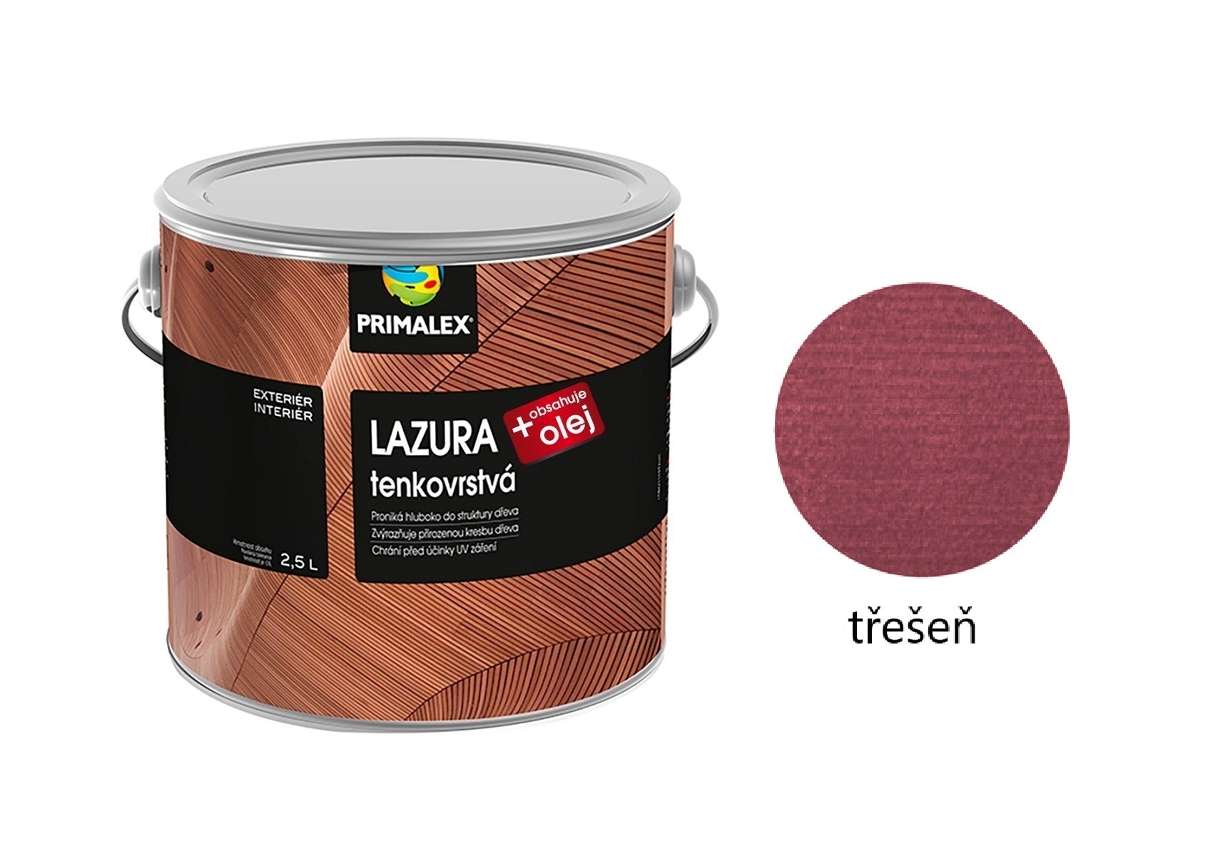 PRIMALEX LAZURA tenkovrstvá na dřevo třešeň 2,5 l