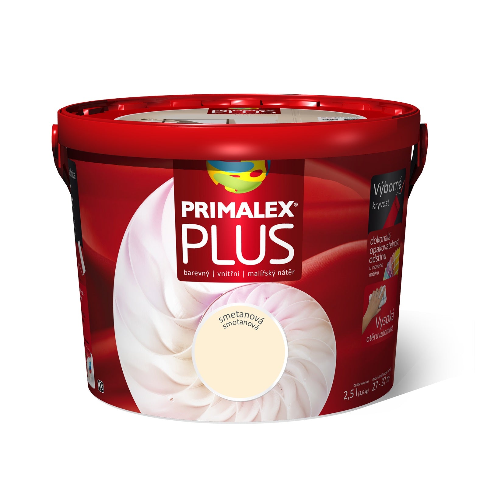 PRIMALEX PLUS barevná interiérová malířská barva na zeď smetanová 2,5 l